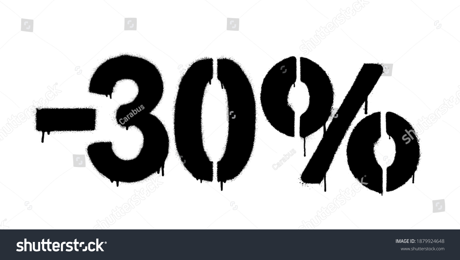 SVG of Graffiti discount made by stencil -30 percent. Vector template on white background svg