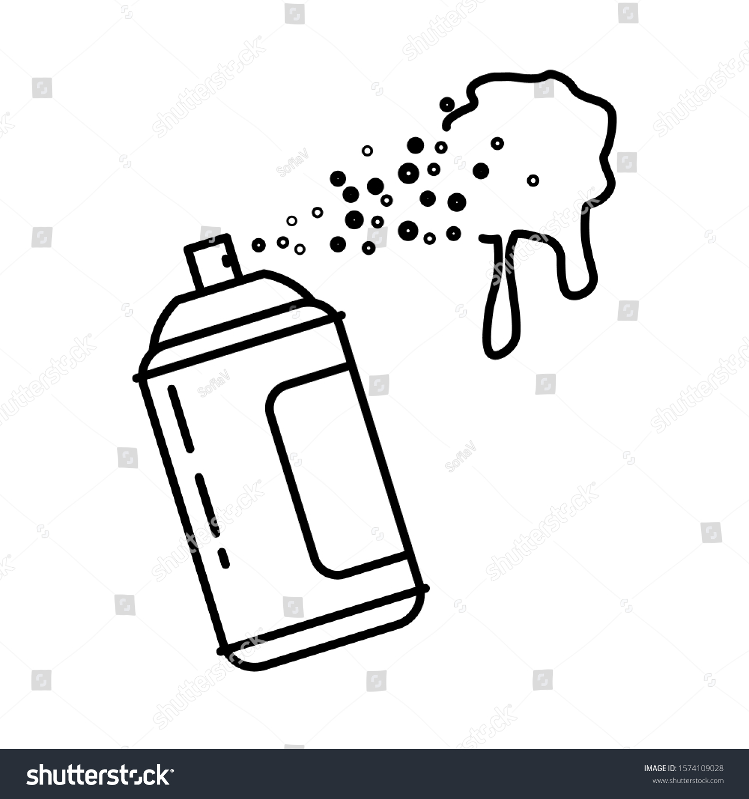 Graffiti Drawing Spray Bottle Paint Can Stock Vector (royalty Free 