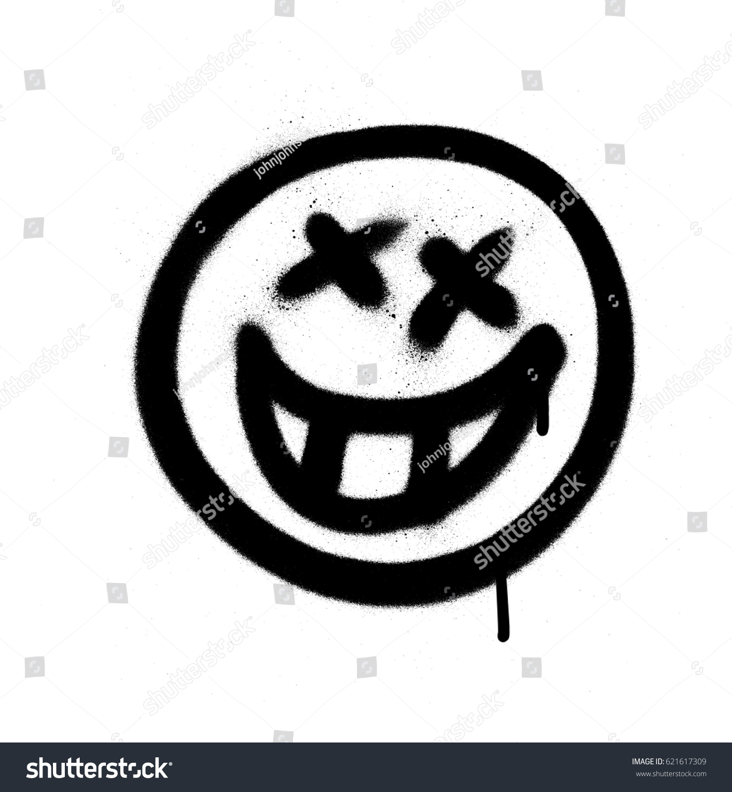 Graffiti Emoji Grin Sprayed Black On Stock Vector Royalty Free