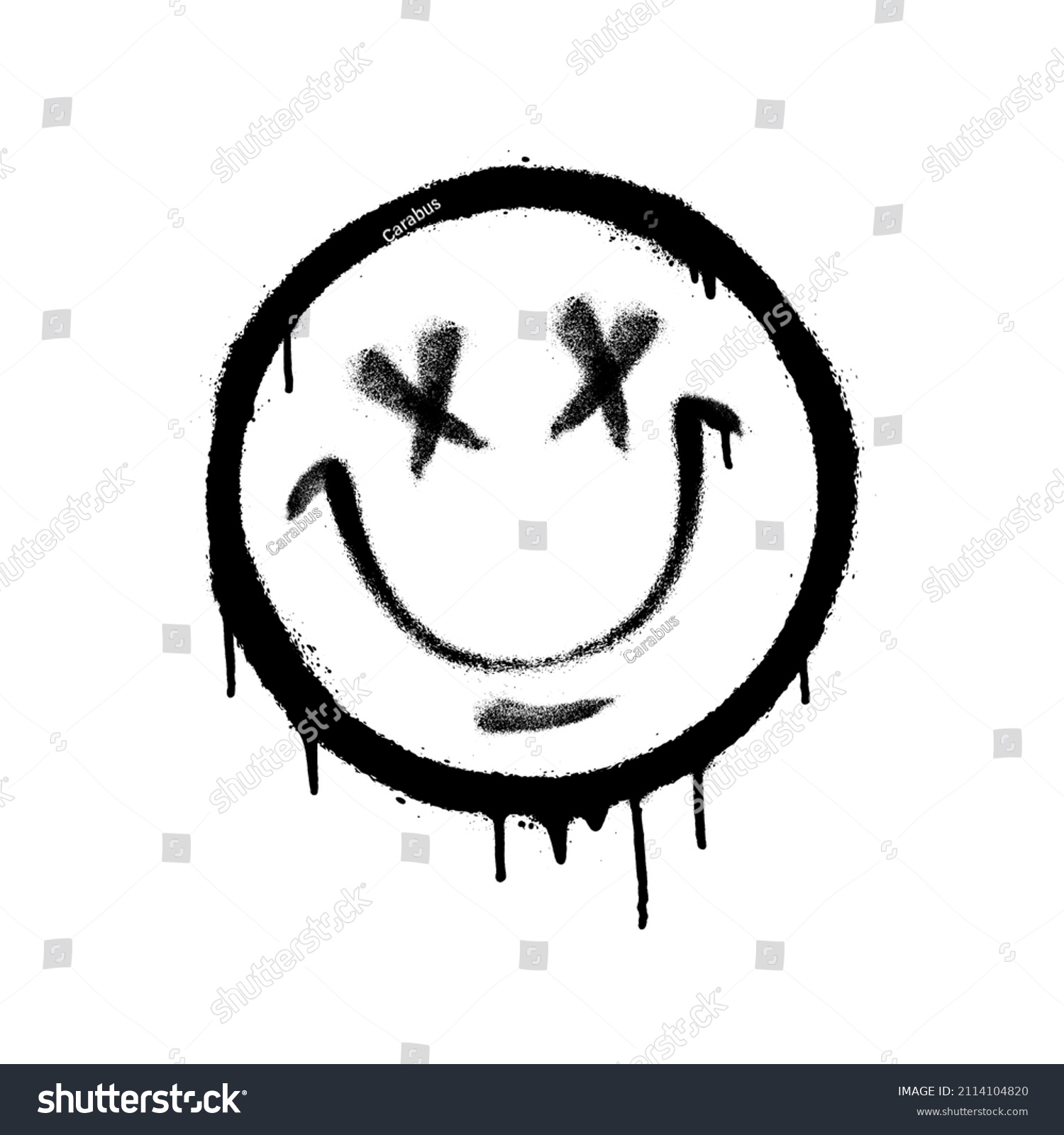 Emoticono De Graffiti Cara Sonriente Pintada Vector De Stock Libre