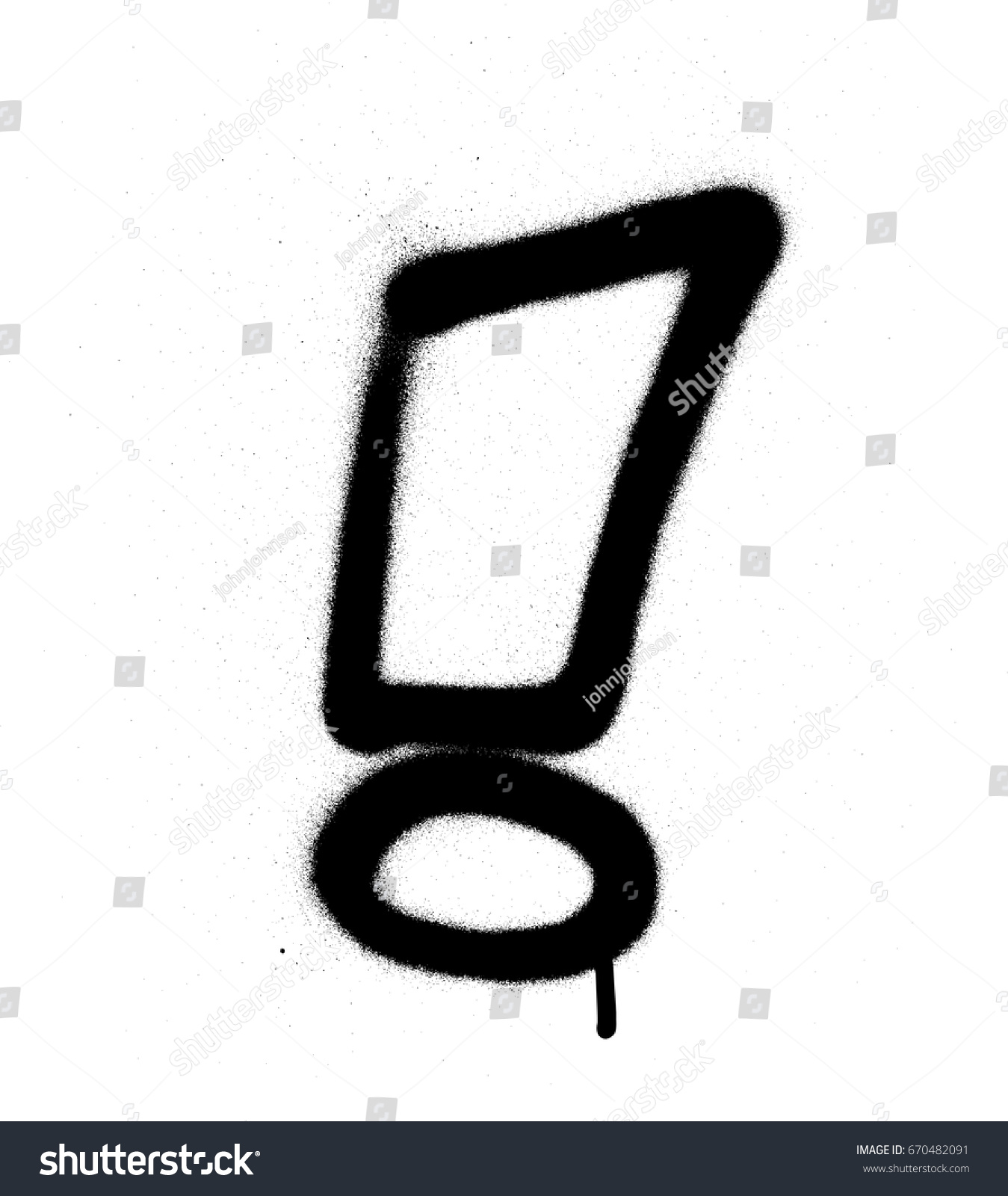 Graffiti Exclamation Mark Black On White Stock Vector 670482091 ...