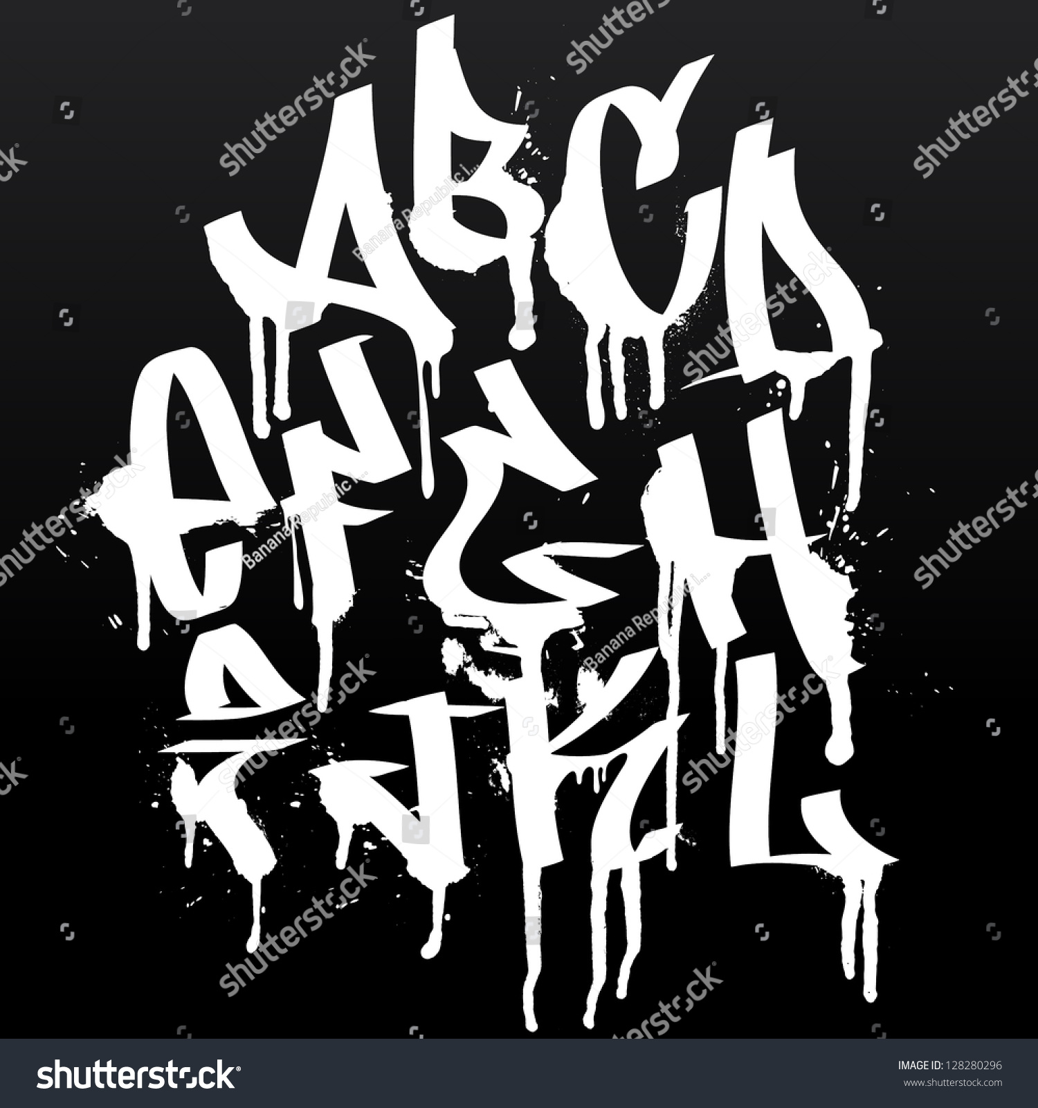 Graffiti Font Alphabet Letters Hip Hop Stock Vector Royalty Free