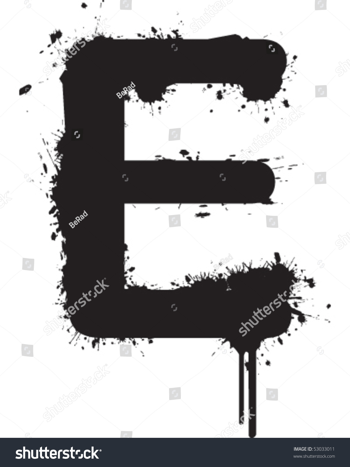 Graffiti Font E Stock Vector Illustration 53033011 : Shutterstock