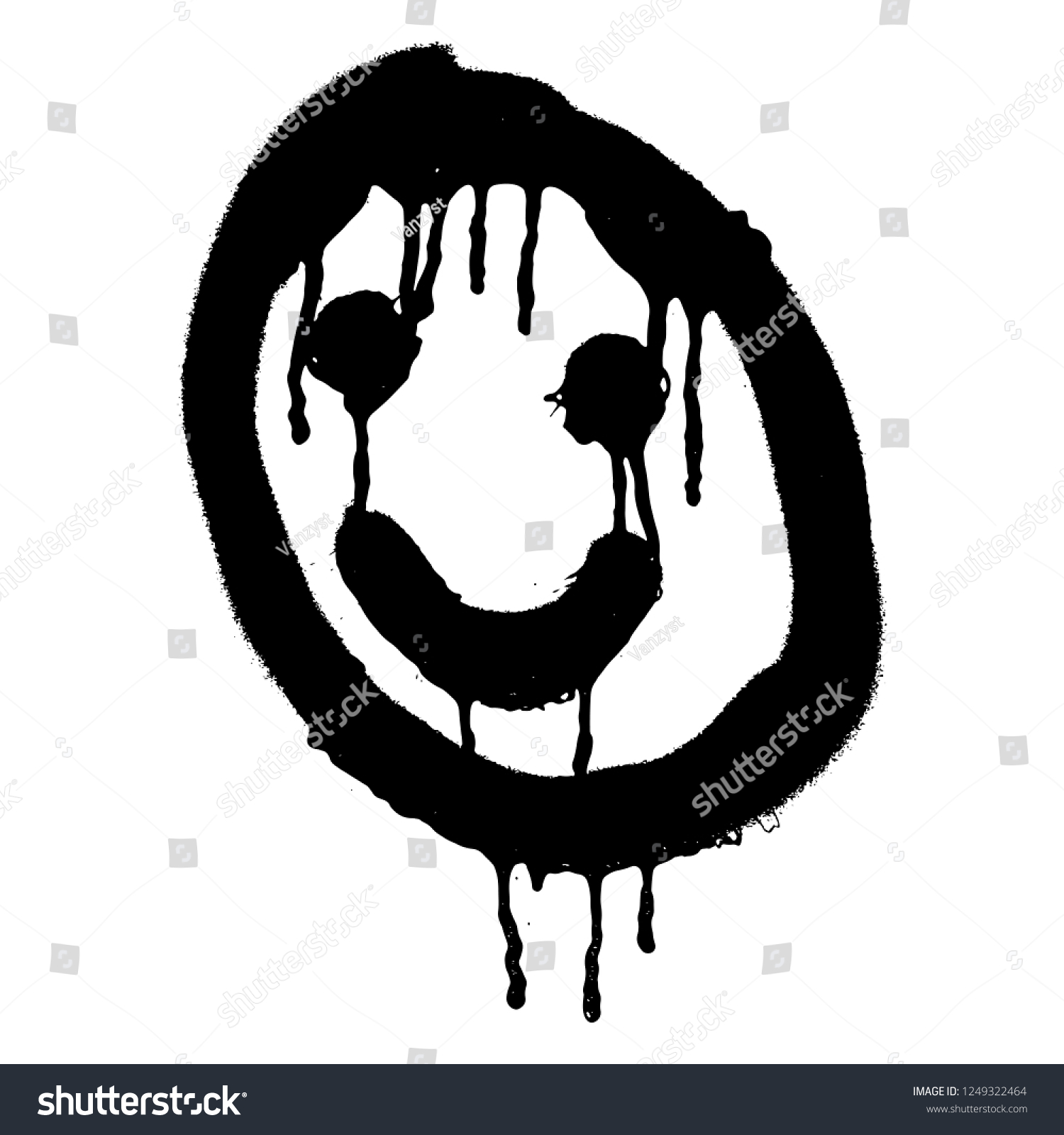 Graffiti Grunge Emoji Black Ond White Stock Vector (Royalty Free ...