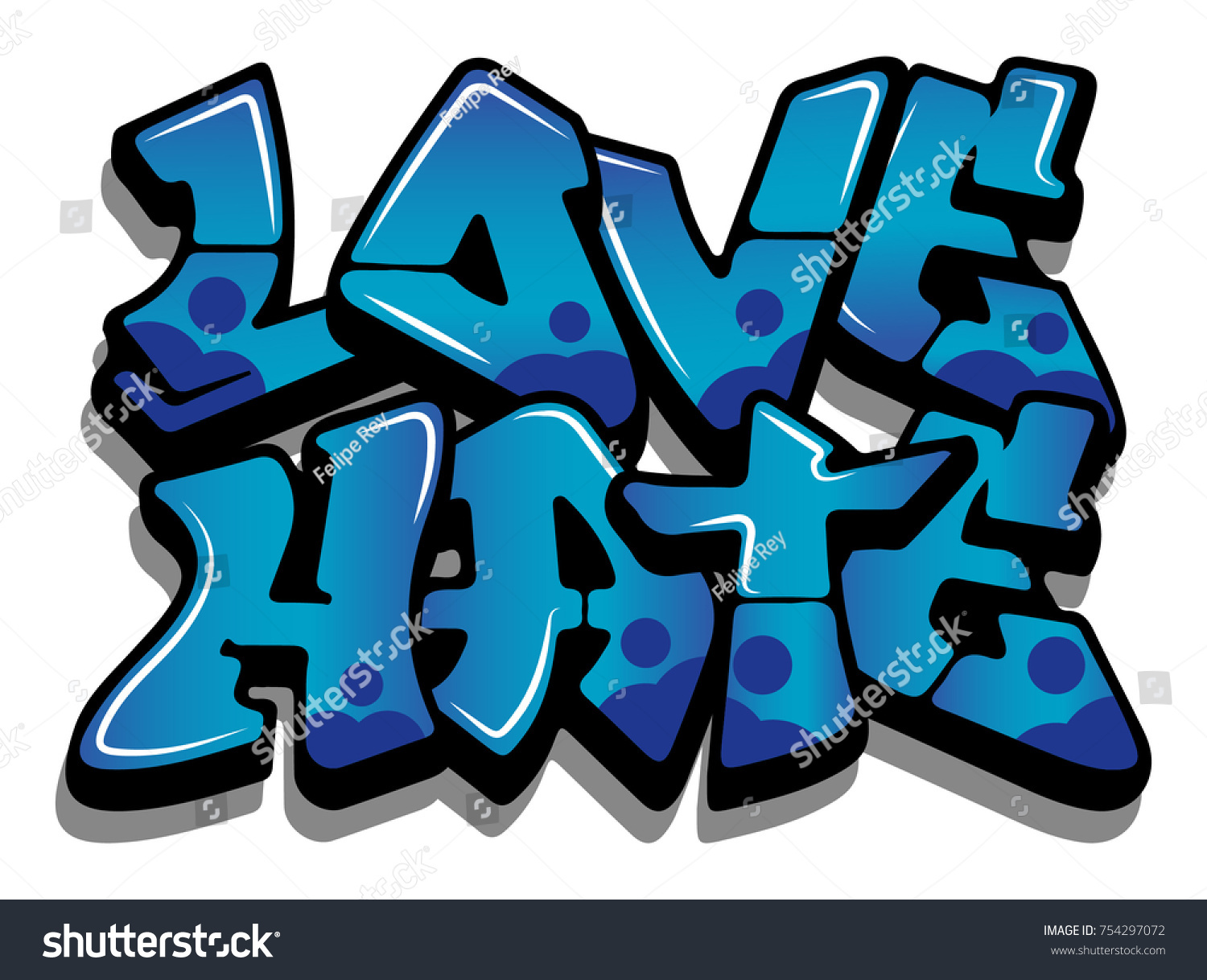 Graffiti Love Hate Stock Vector (Royalty Free) 754297072 | Shutterstock
