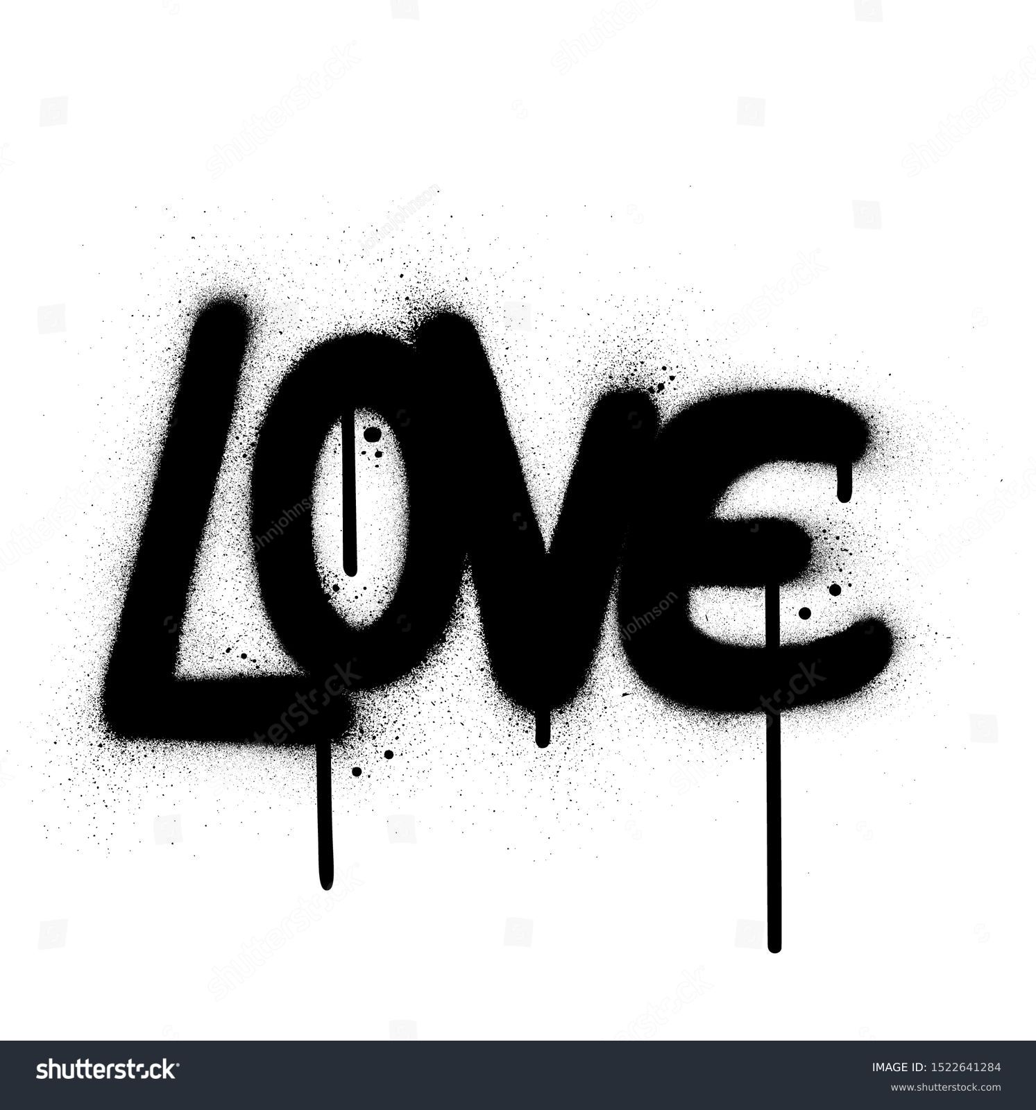 SVG of graffiti love word sprayed in black over white svg