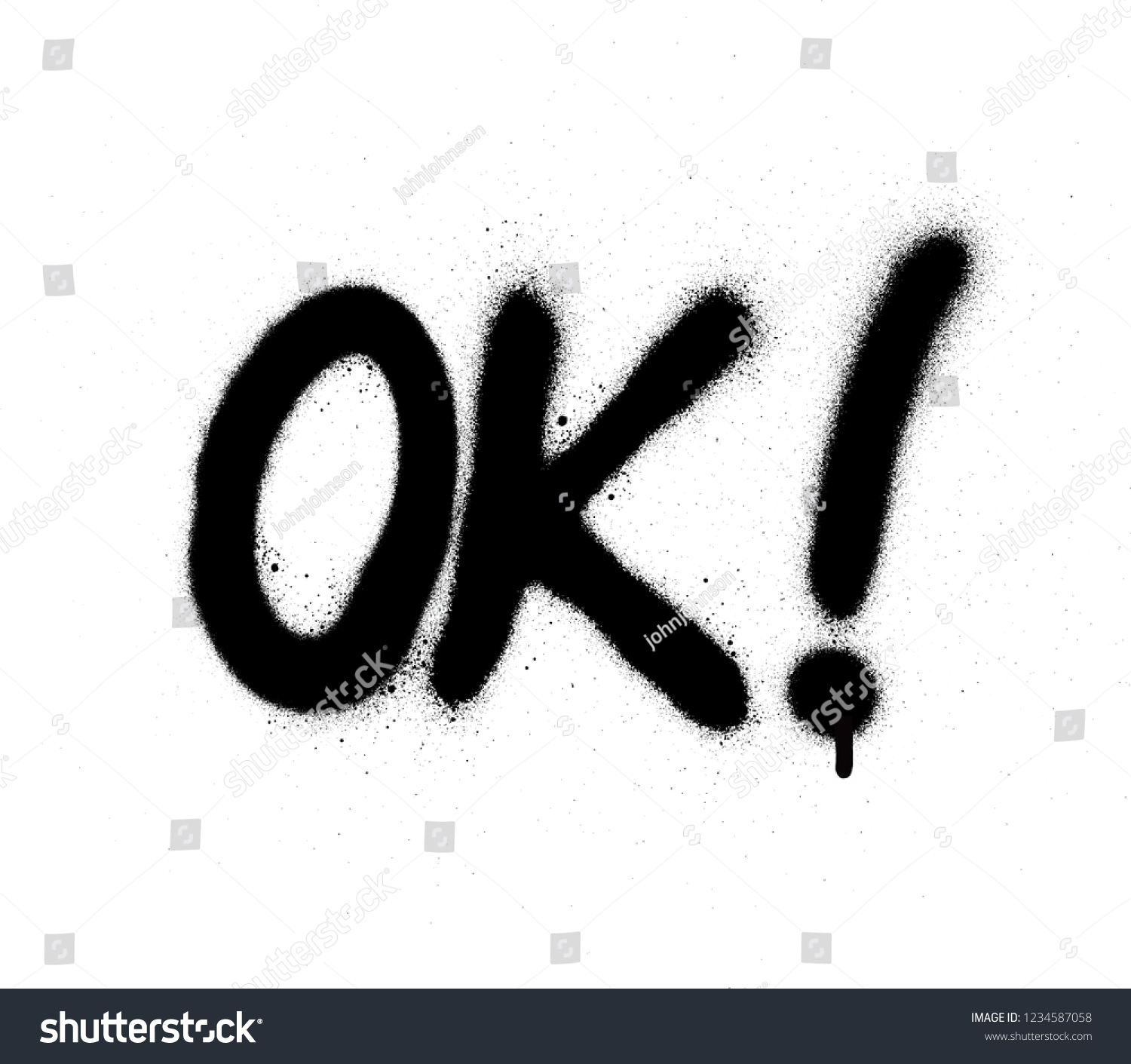 Graffiti Ok Abbreviation Black Over White Vetor Stock livre De graffiti-ok-abbreviation-black-over-white-vetor-stock-livre-de