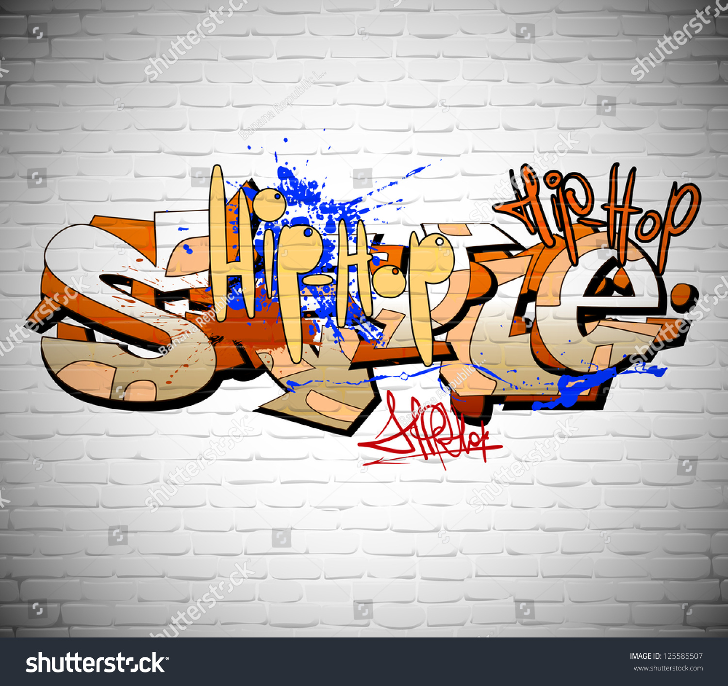 Graffiti Wall Background Urban Art Stock Vector (Royalty Free