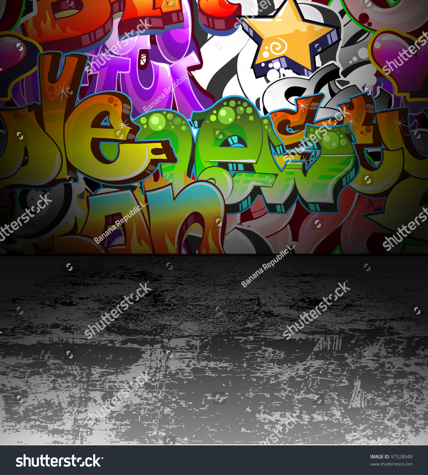 Graffiti Wall Background Urban Art Cool Stock Vector Royalty Free