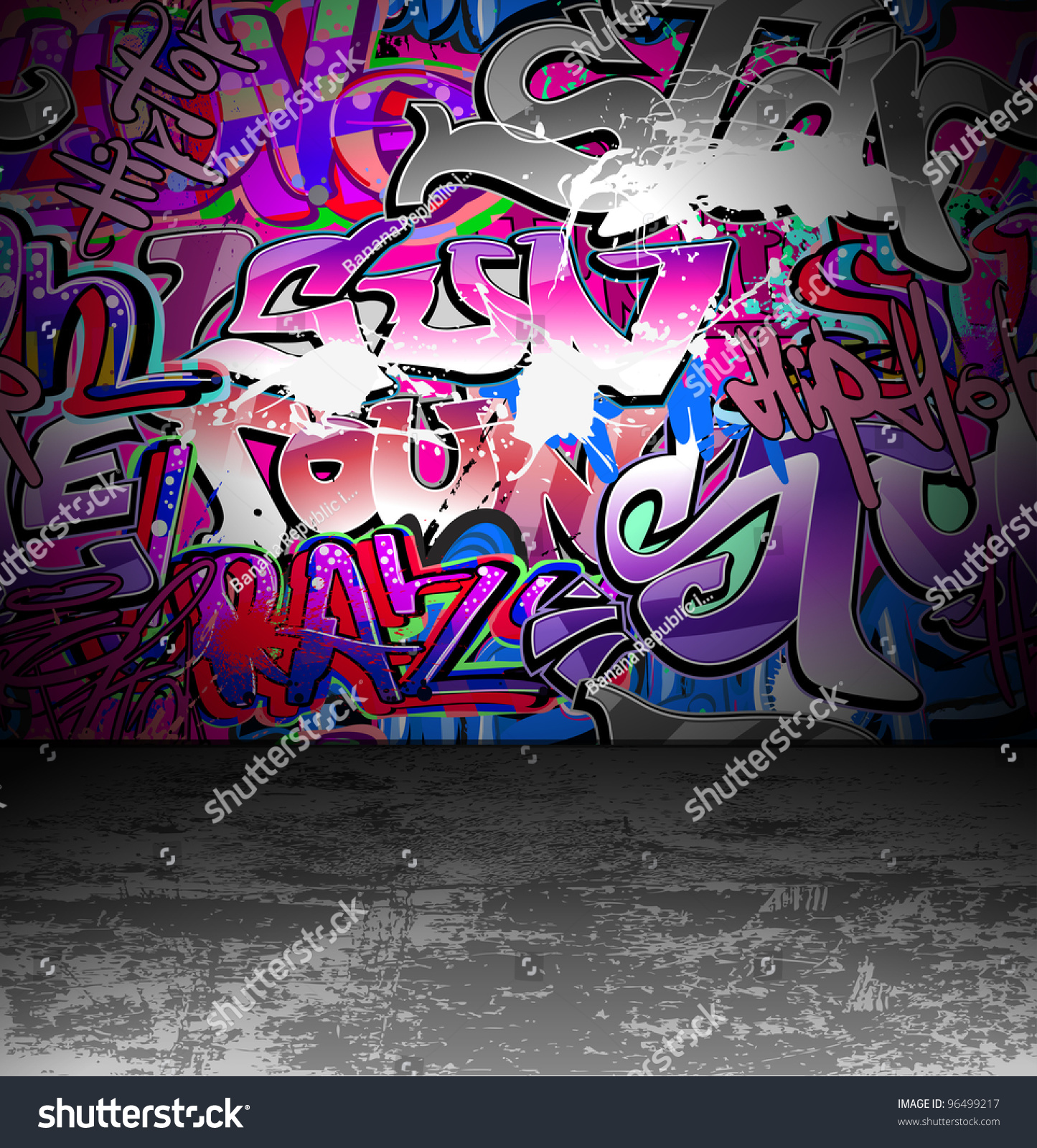 Graffiti Wall Grunge Urban Background Design Stock Vector Royalty Free