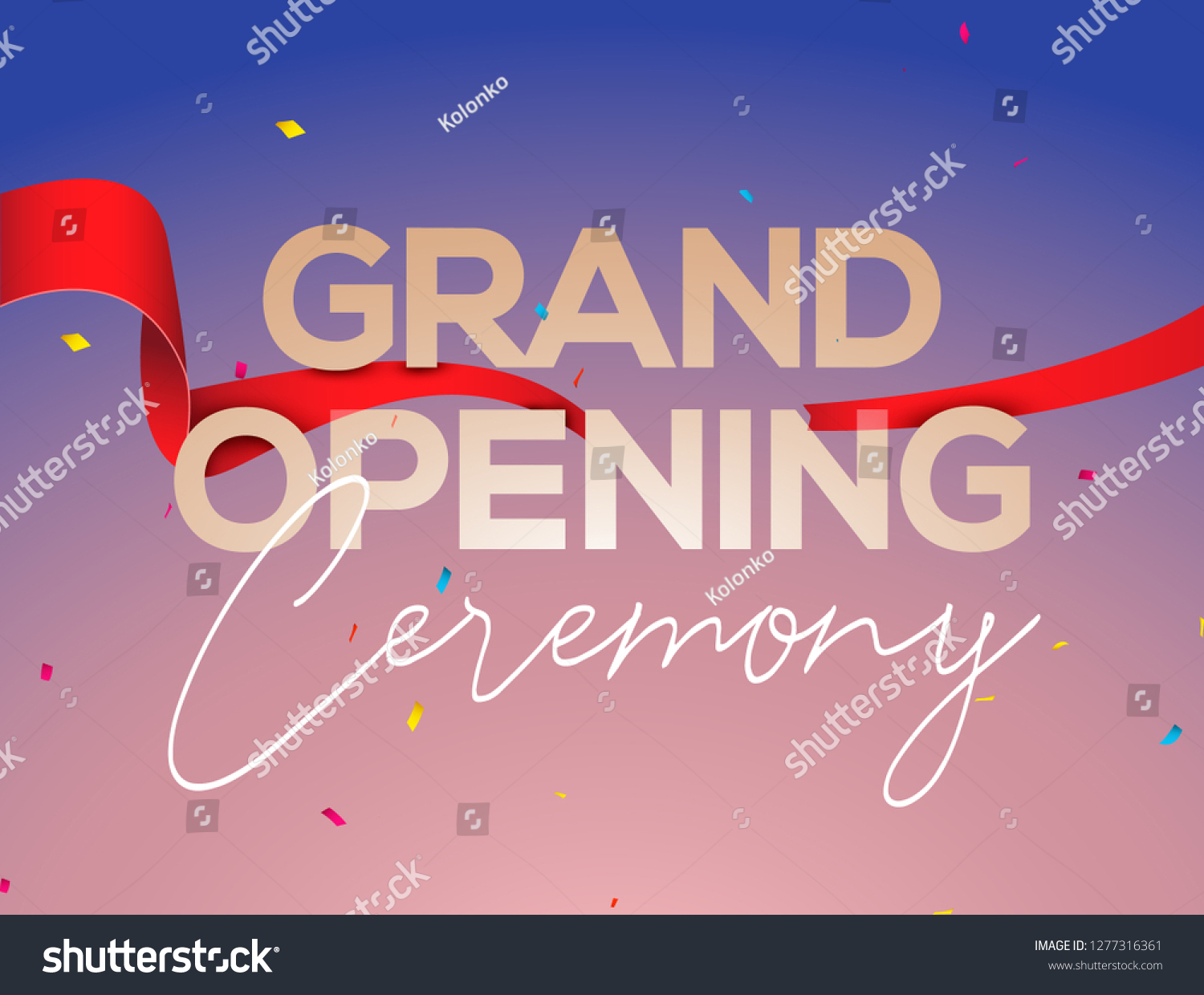 Grand Opening Ceremony Poster Concept Invitation Stock Vector (Royalty ...