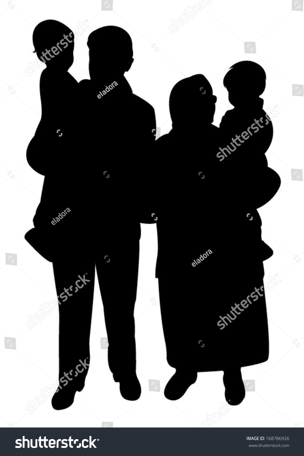 Grand Parents Grand Sons Together Happy Stock Vector 168786926 ...