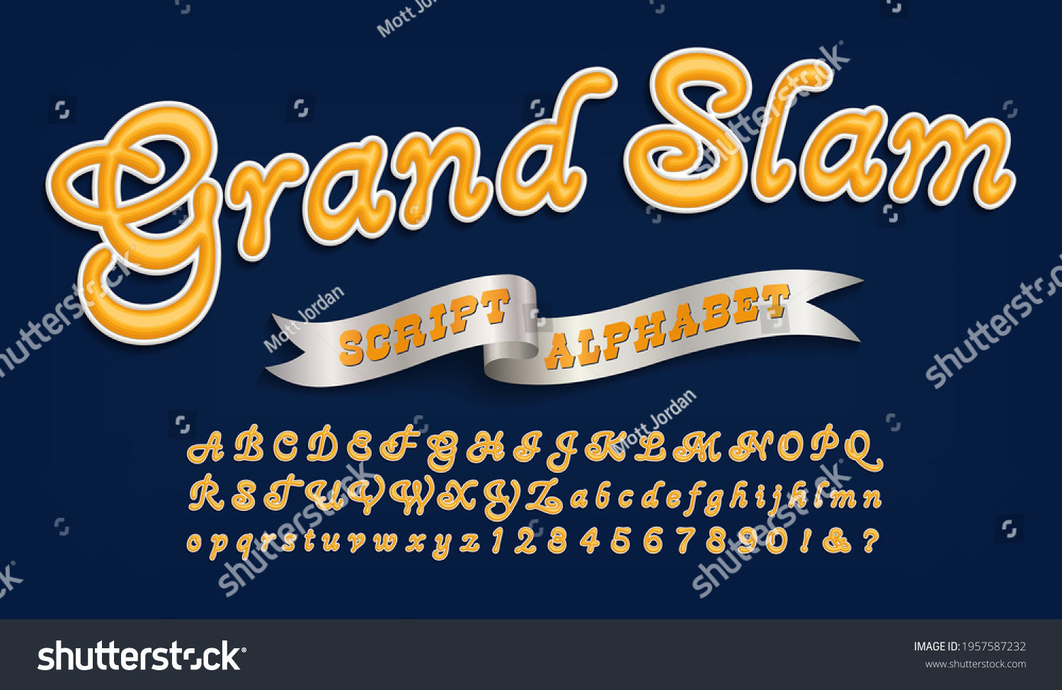 SVG of Grand Slam is a baseball or football sportswear style alphabet. This script font has the effect of puff fabric printing or embroidery. svg