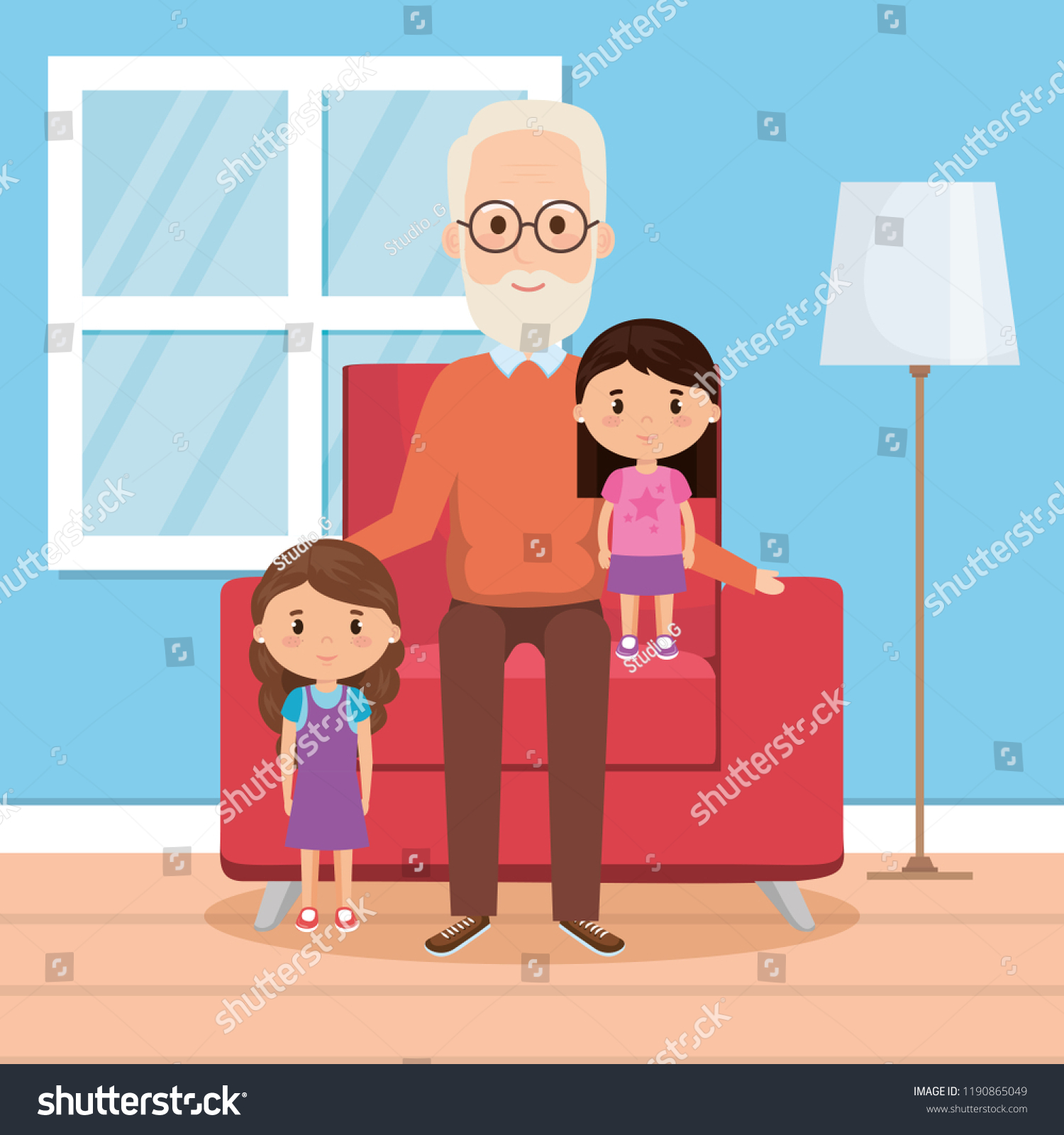 179 Grandad and granddaughter Stock Illustrations, Images & Vectors ...