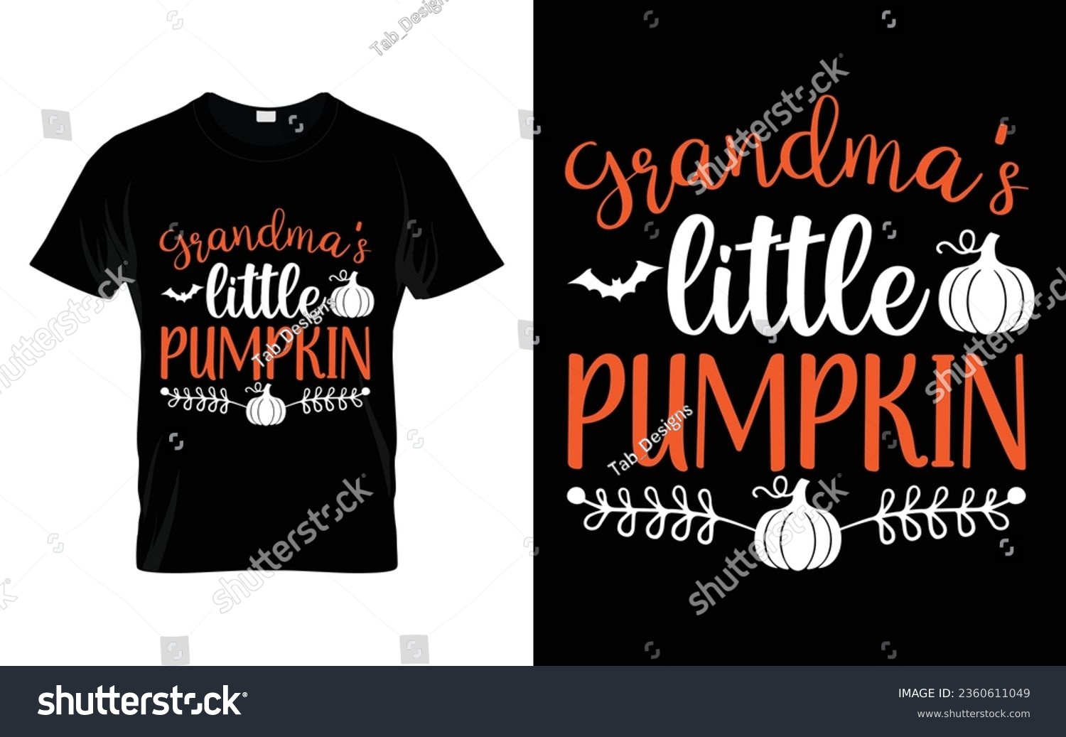 SVG of Grandma's little pumpkin Funny Halloween Pumpkin Costume t-shirt design vector template svg
