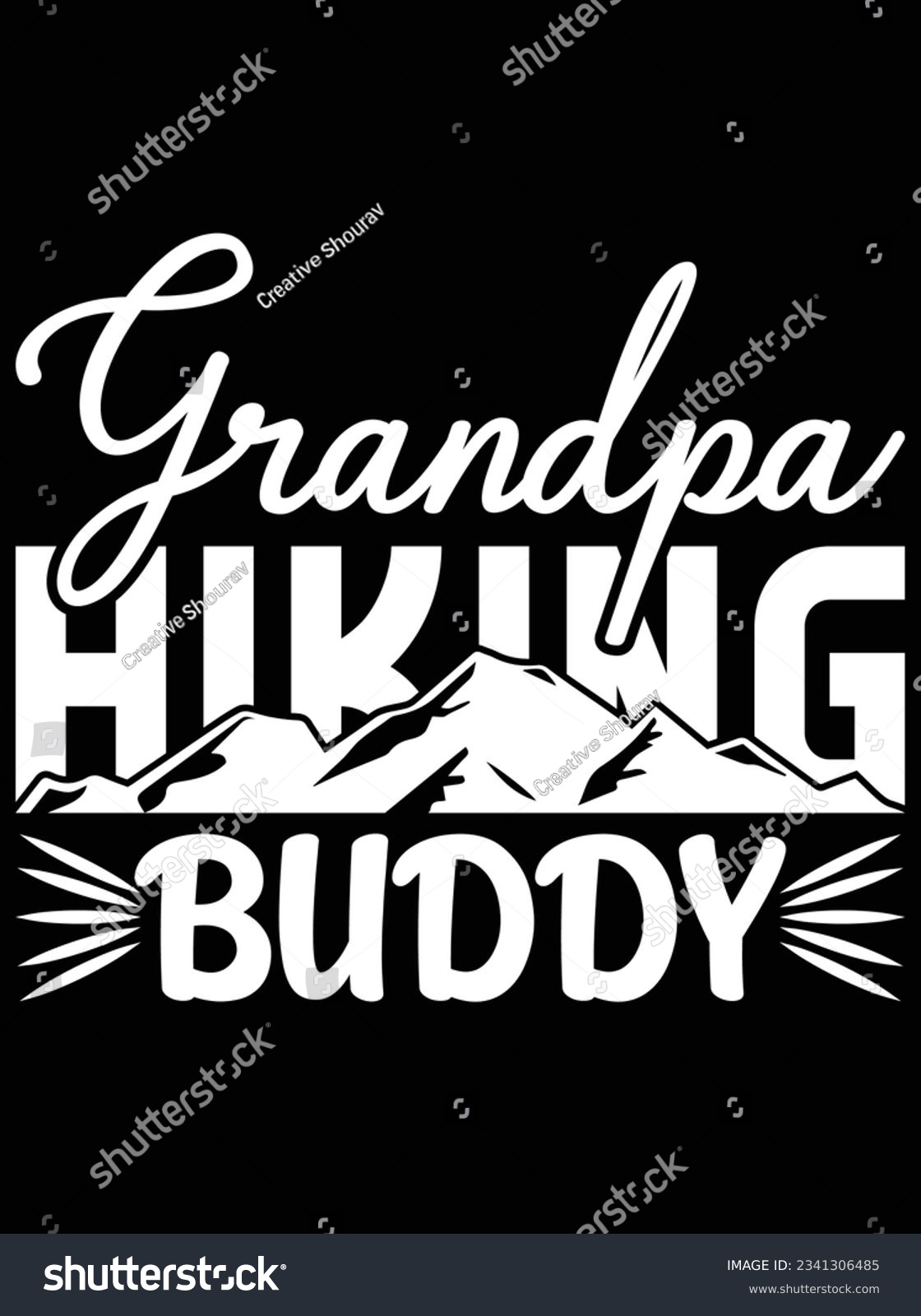 SVG of Grandpa hiking buddy vector art design, eps file. design file for t-shirt. SVG, EPS cuttable design file svg