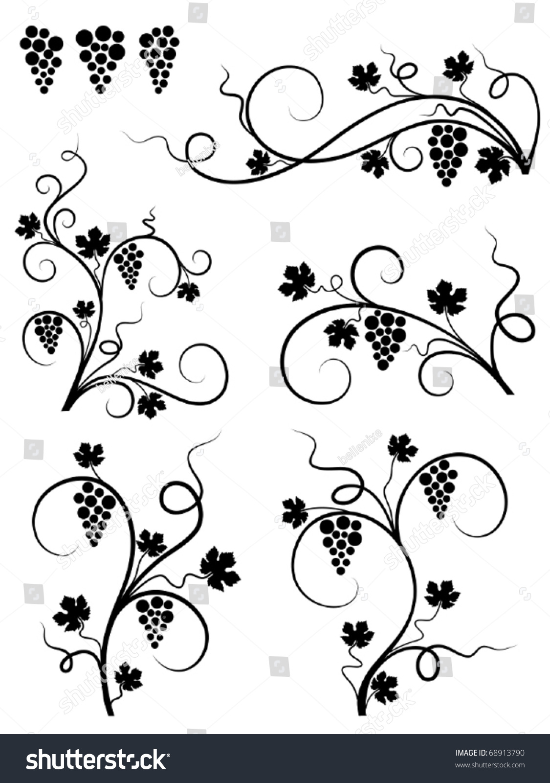 Grape Design Elements Vector Illustration Stock Vector 68913790 ...