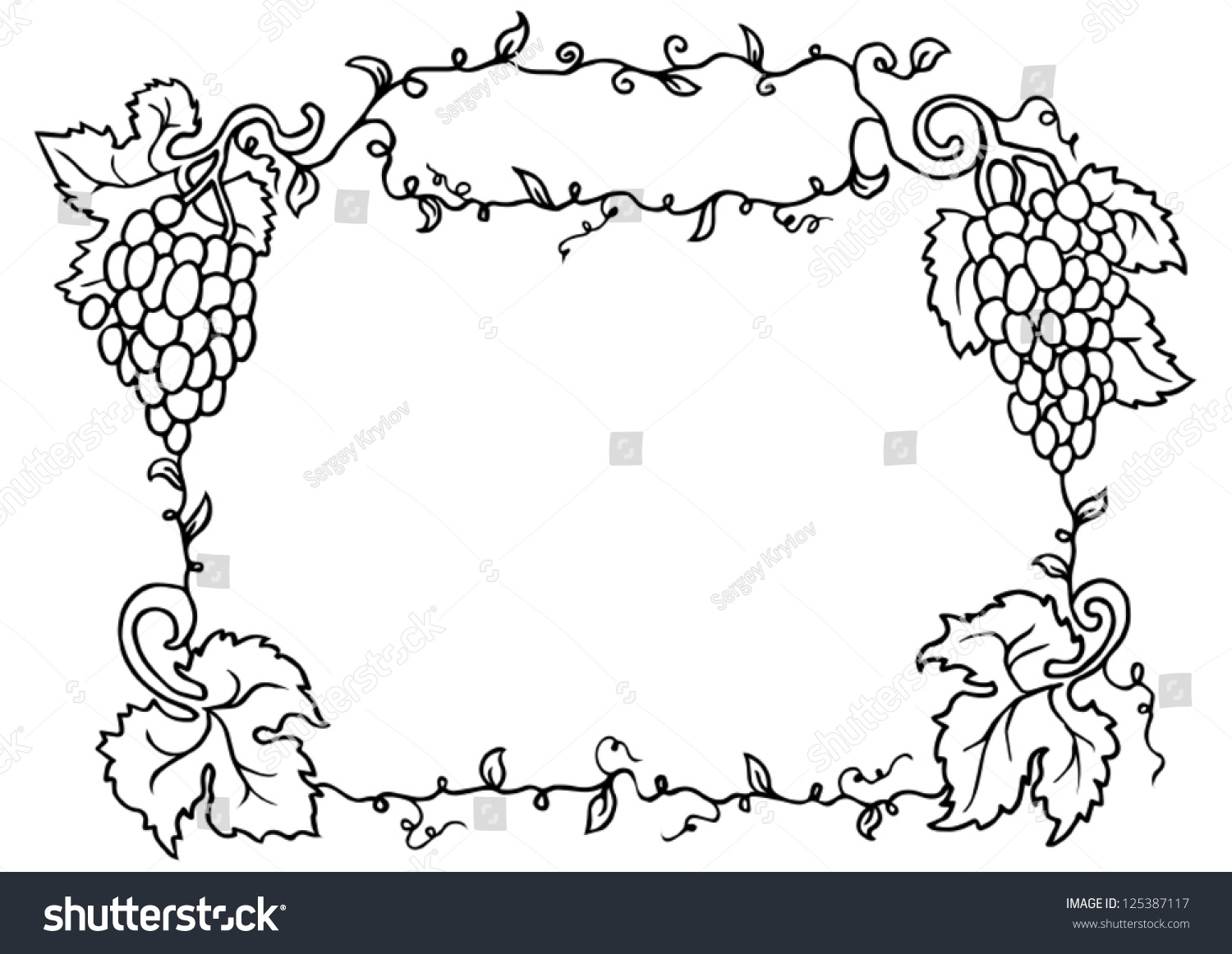 Grape Frame Stock Vector (Royalty Free) 125387117