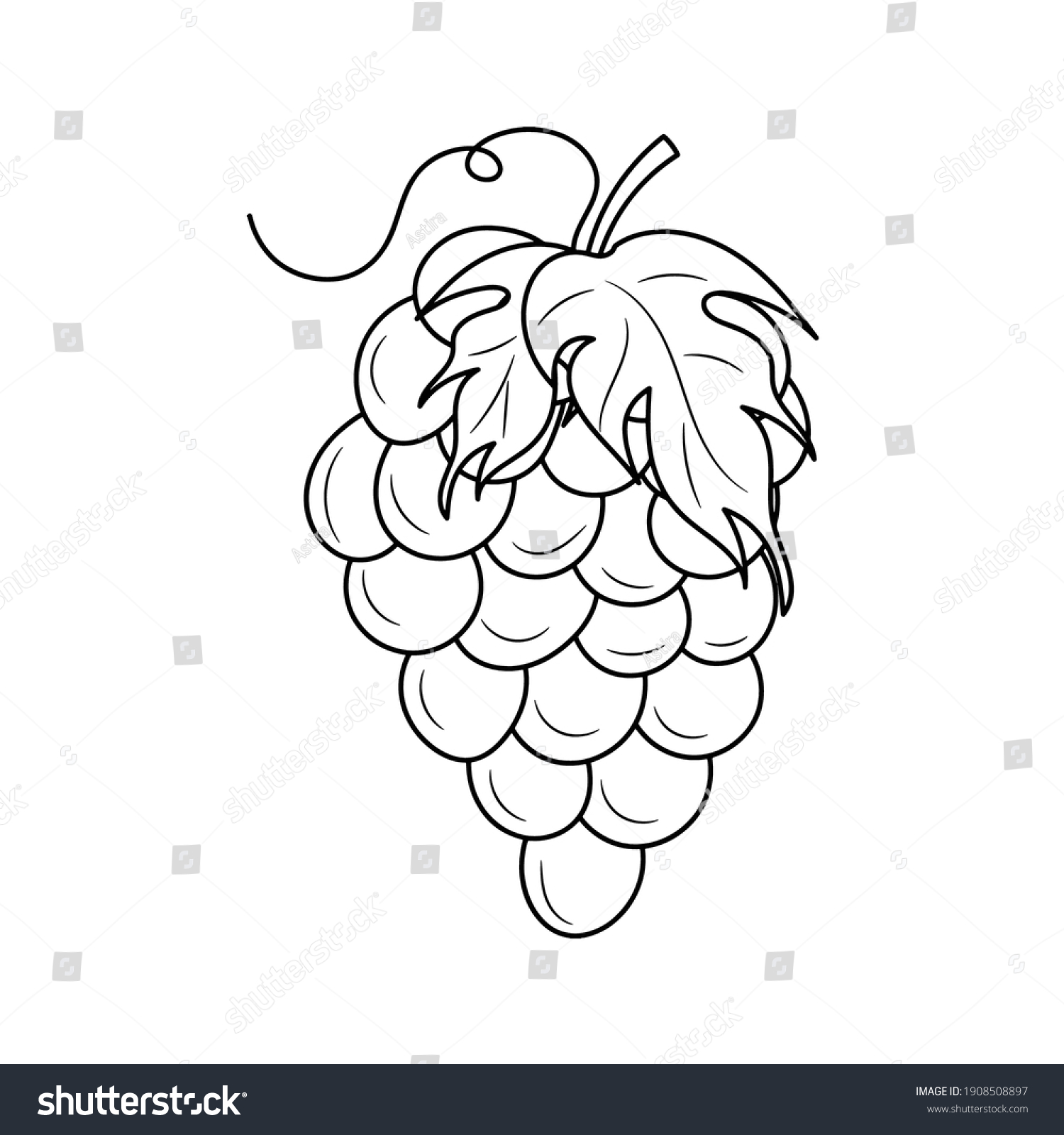 Grape Fruit Outline Vector Sign Linear Stock Vector (Royalty Free ...