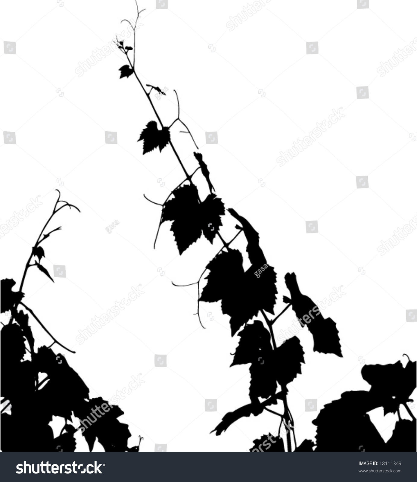 Grape Leaf Silhouette Vector See Similar Stock Vector (Royalty Free ...