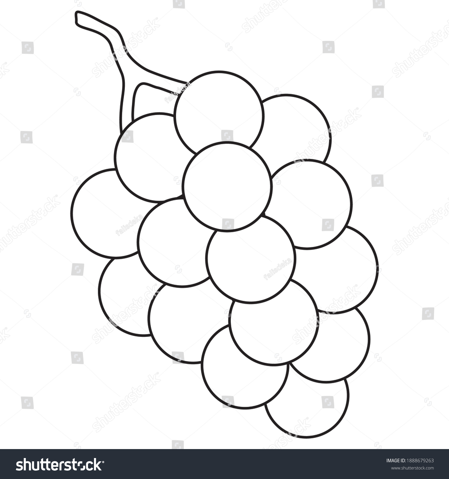 Grape Line Vector Illustration Isolated On Stock Vector (Royalty Free ...