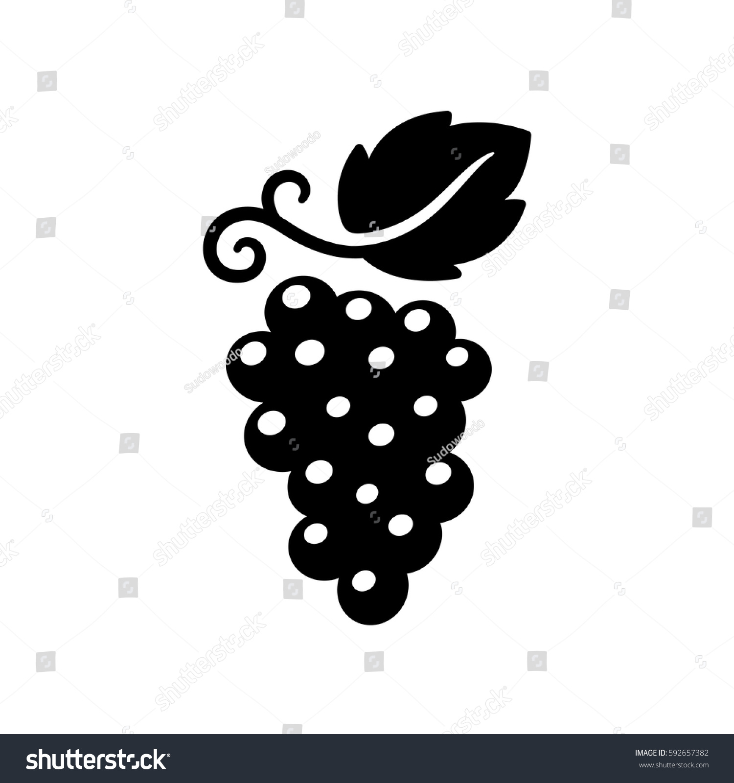 ブドウのブドウのベクター画像アイコン 黒い塗り潰しシンボル