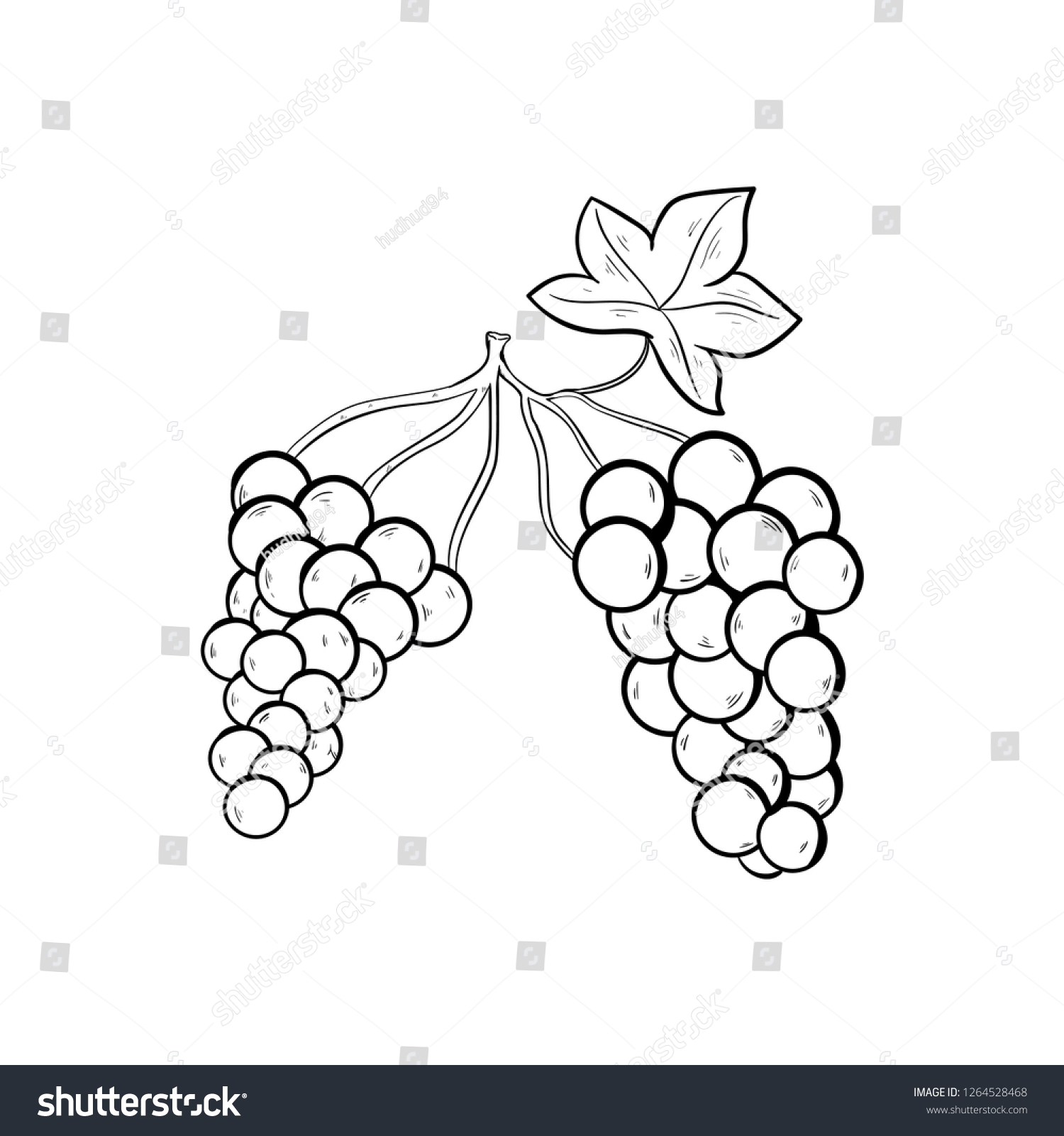 Grapes Doodle Icon Vector Drawing Stock Vector (Royalty Free ...