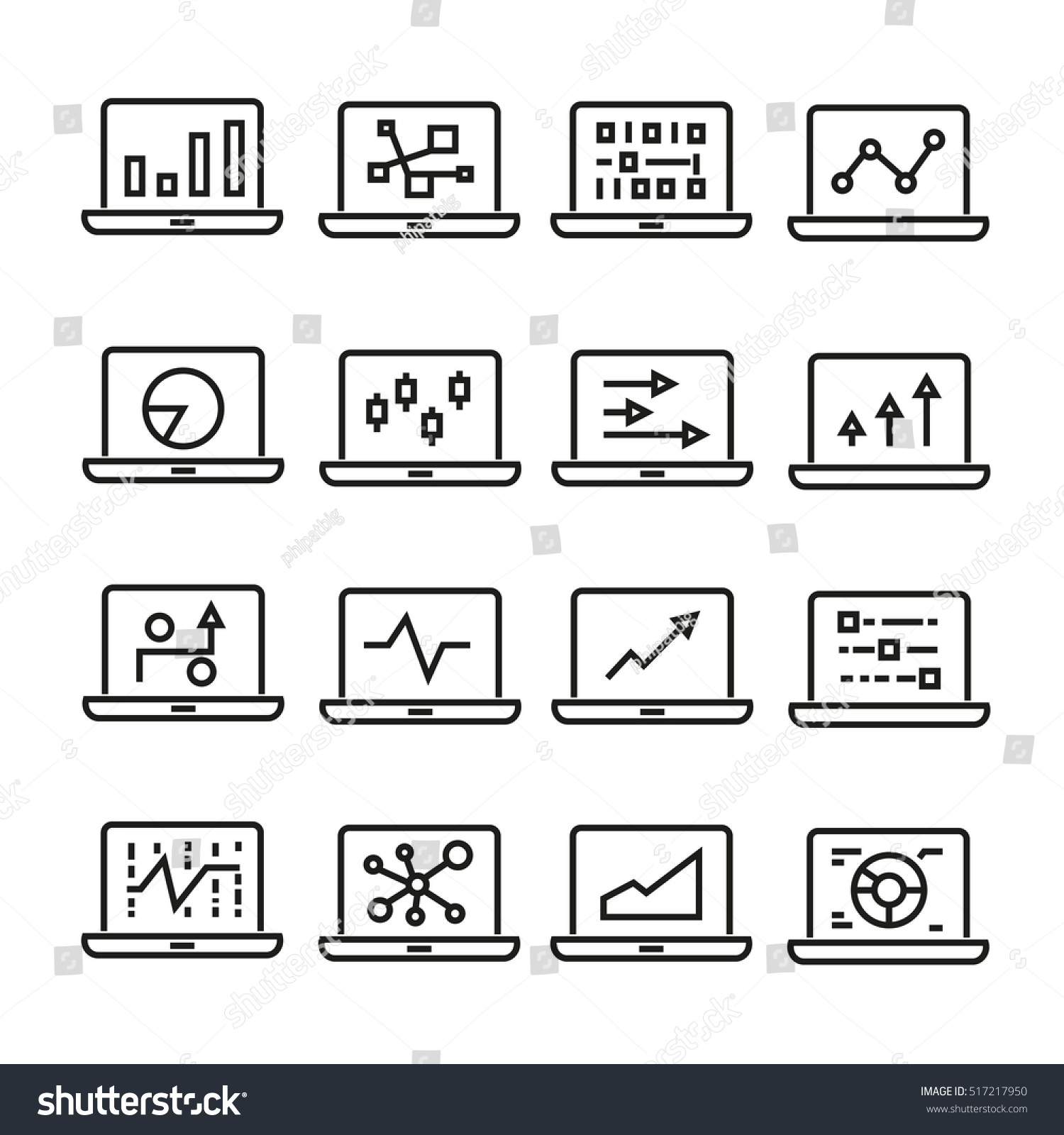 Graph Chart Laptop Stock Vector (Royalty Free) 517217950 | Shutterstock