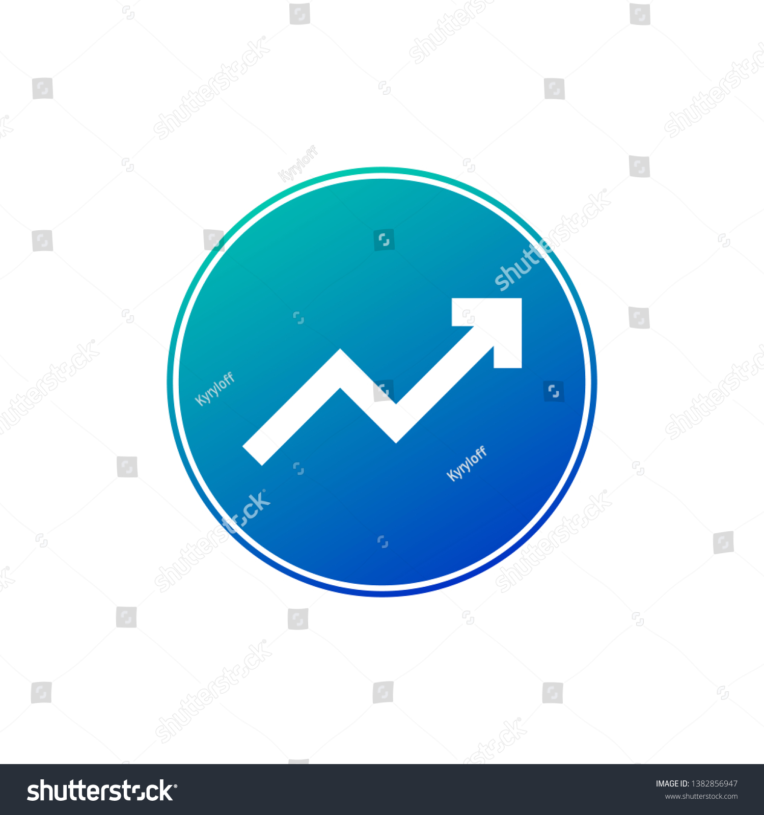 Graph Diagram White Symbol Blue Circle Stock Vector (Royalty Free