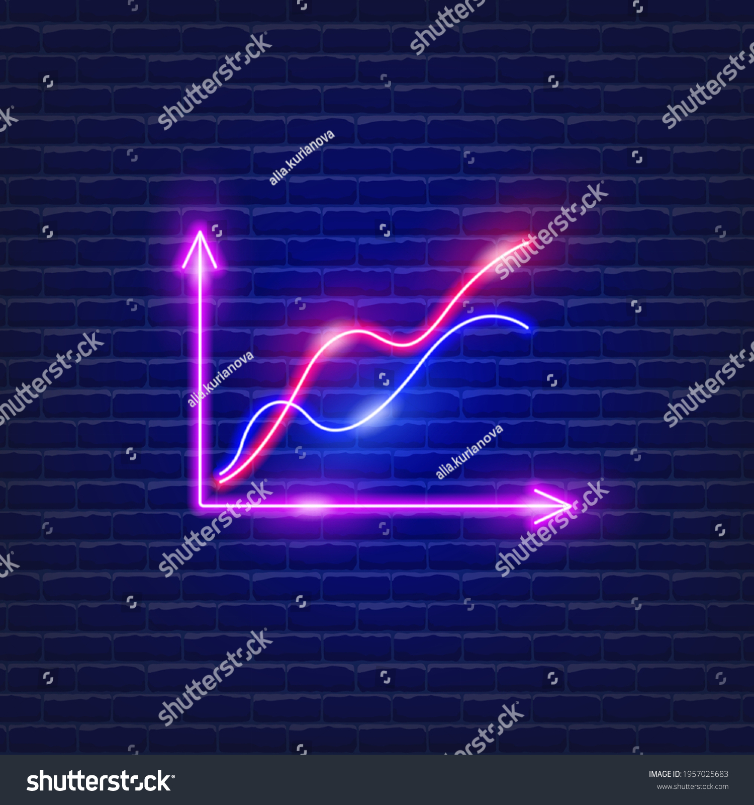 SVG of Graph neon icon. Vector illustration for design website, advertising, promotion, banner. Analysis and statistics concept. svg