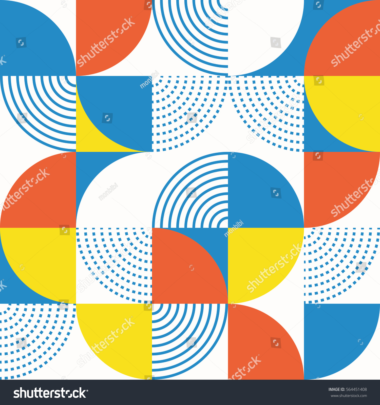 Graphic Circles Seamless Pattern Vector Illustration Stock Vector 