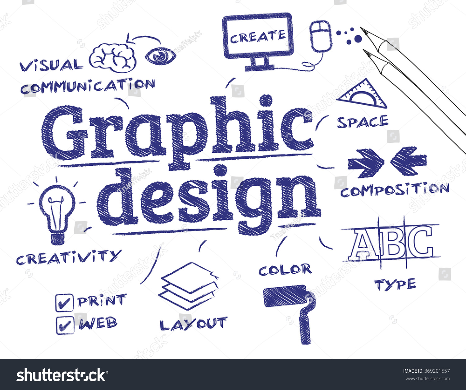 Graphic Design Chart Keywords Icons Stock Vector 369201557 Shutterstock