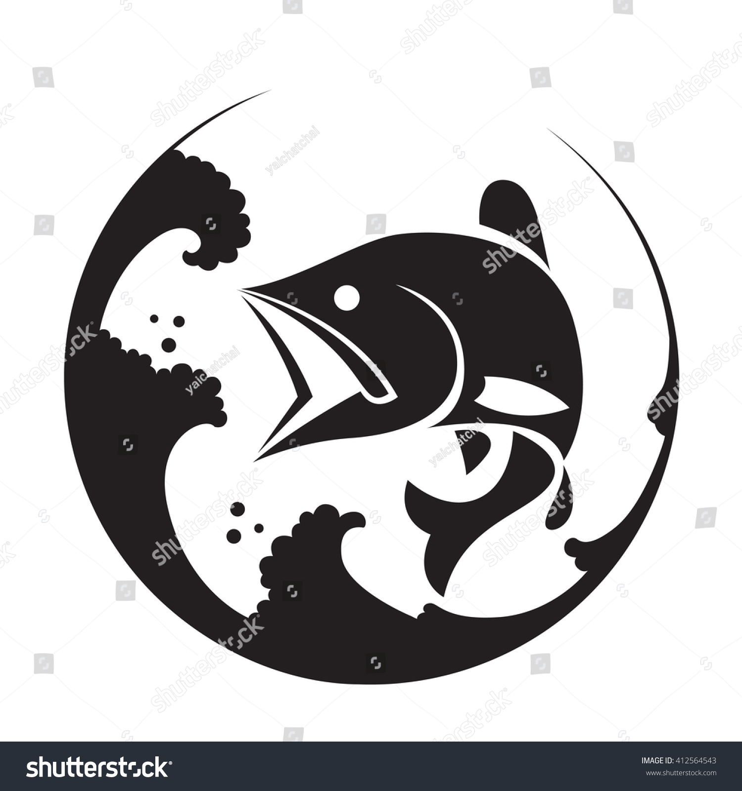 Graphic Fish Vector Stock Vector (Royalty Free) 412564543 | Shutterstock