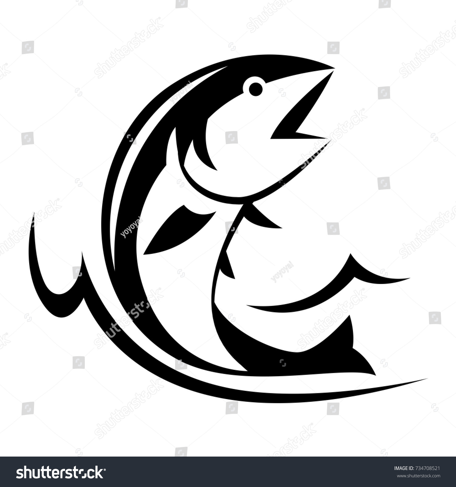 Graphic Fish Vector: vector de stock (libre de regalías) 734708521 ...