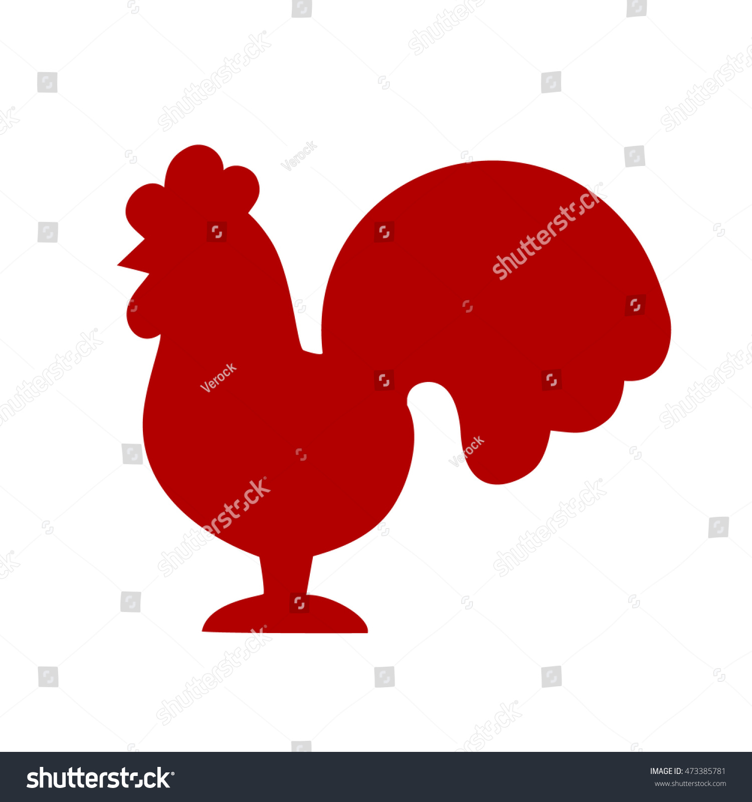 SVG of Graphic image of rooster isolated on white background. Zodiac Symbol of Chinese New year 2017. Art vector illustration.  svg