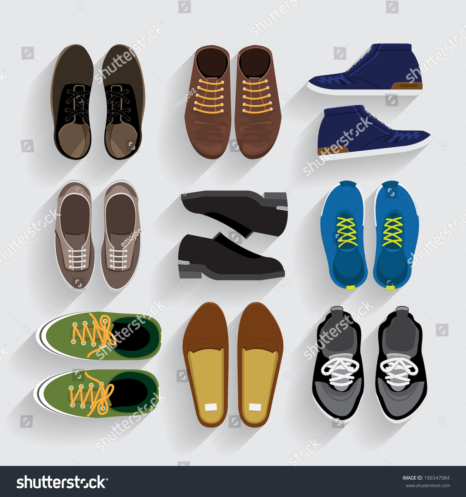 Graphic Set Shoes Flat Design Vector Style 196547084 Shutterstock