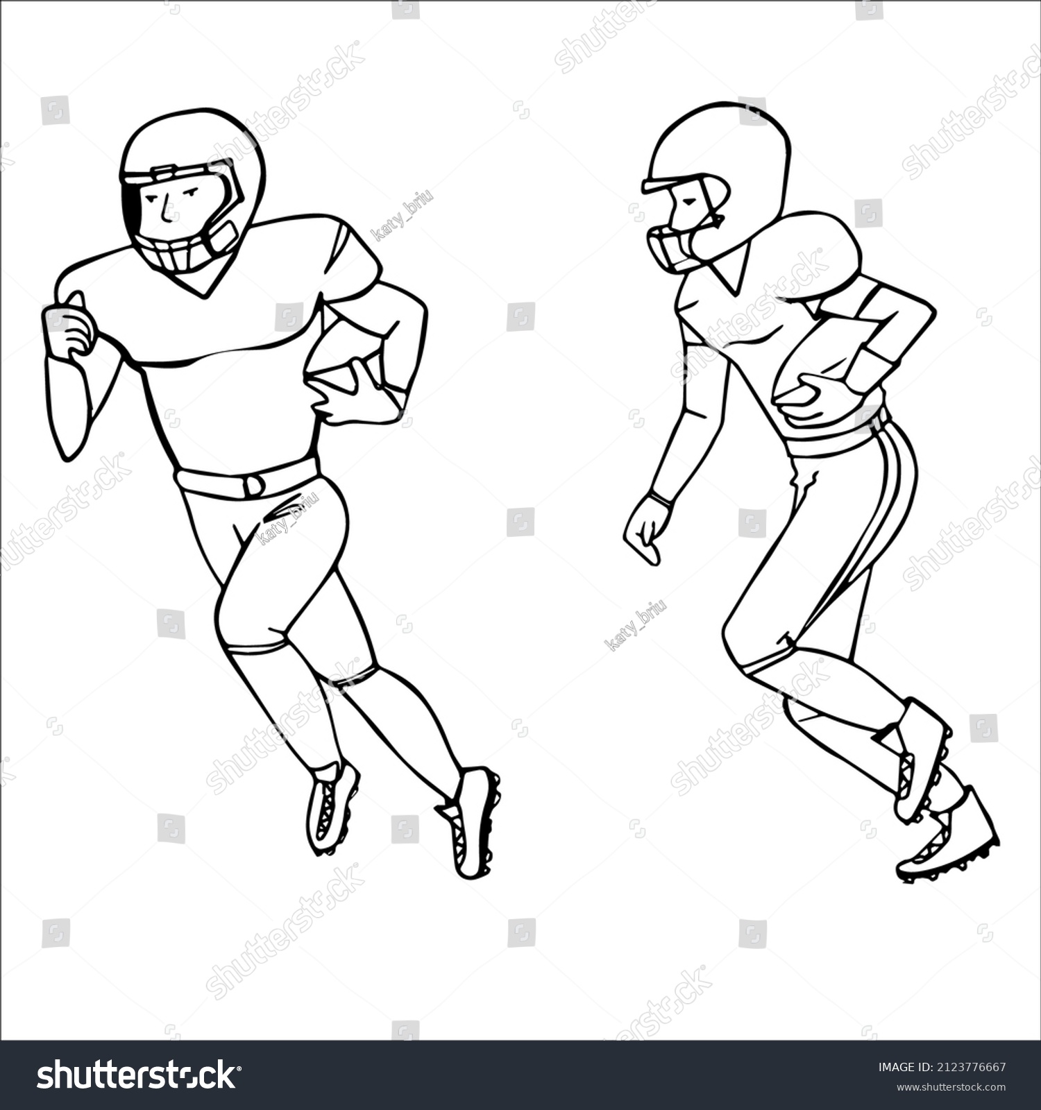 Graphic Sketch Football Players Stock Vector (Royalty Free) 2123776667 ...