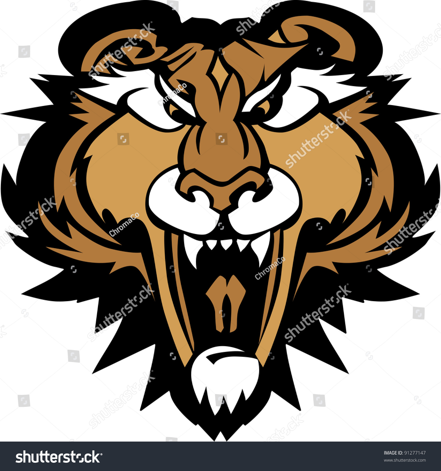 Graphic Vector Mascot Image Of A Mountain Lion Head - 91277147 ...