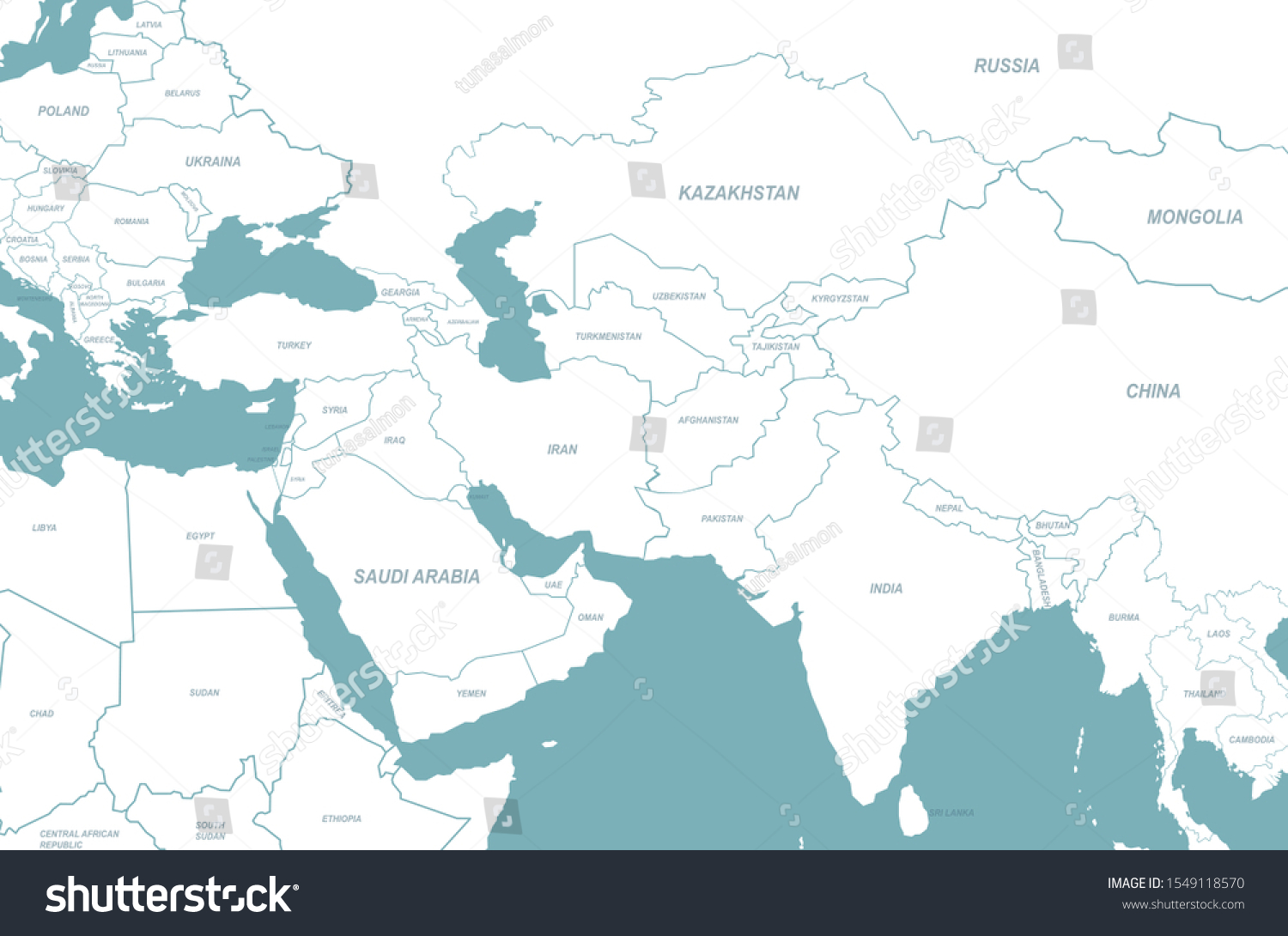 Graphic Vector Eurasia Map Eurasia Countries Stock Vector Royalty Free 1549118570 Shutterstock 4848