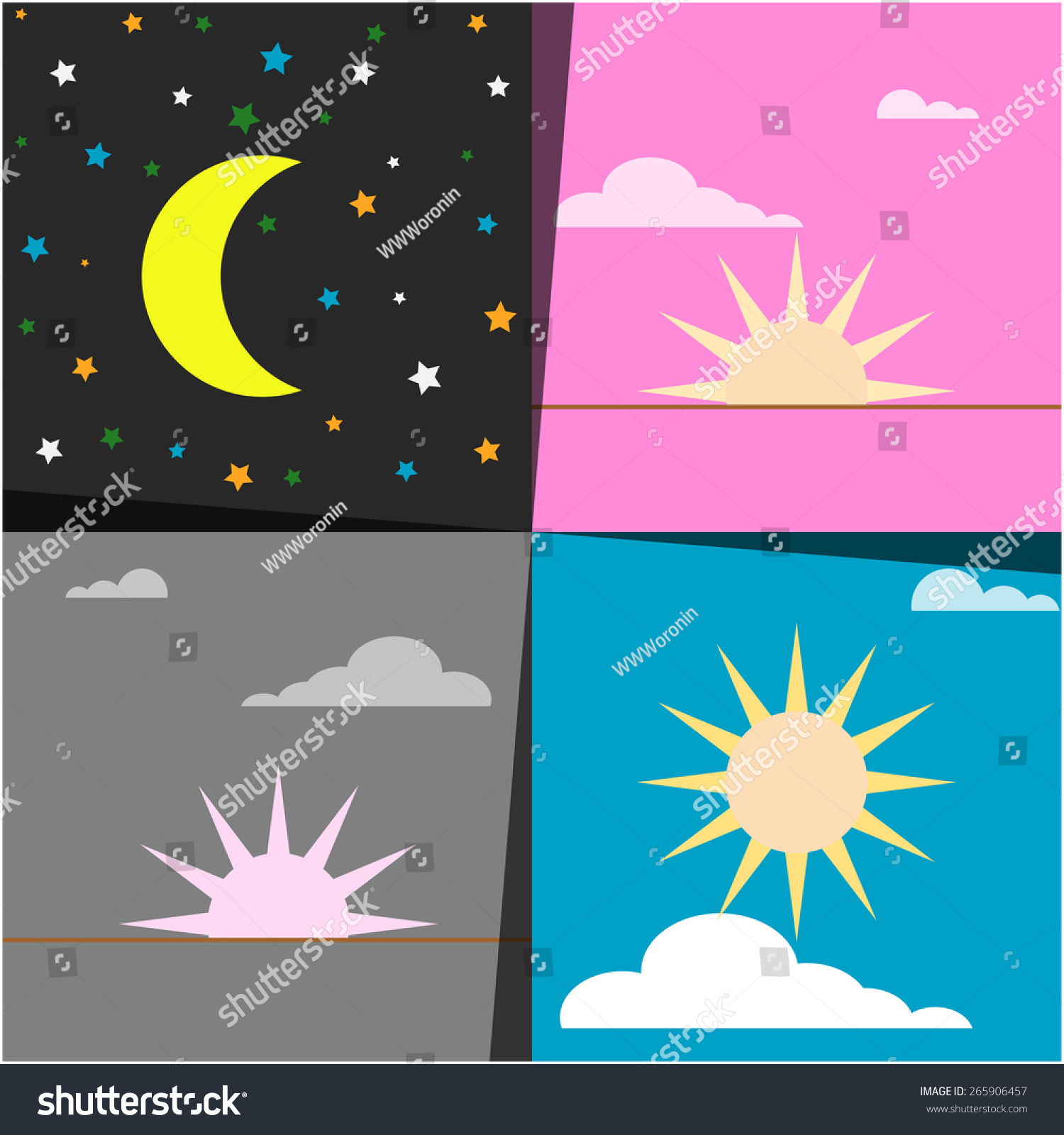 Graphical Representation Of The Day: Night, Morning, Afternoon And ...