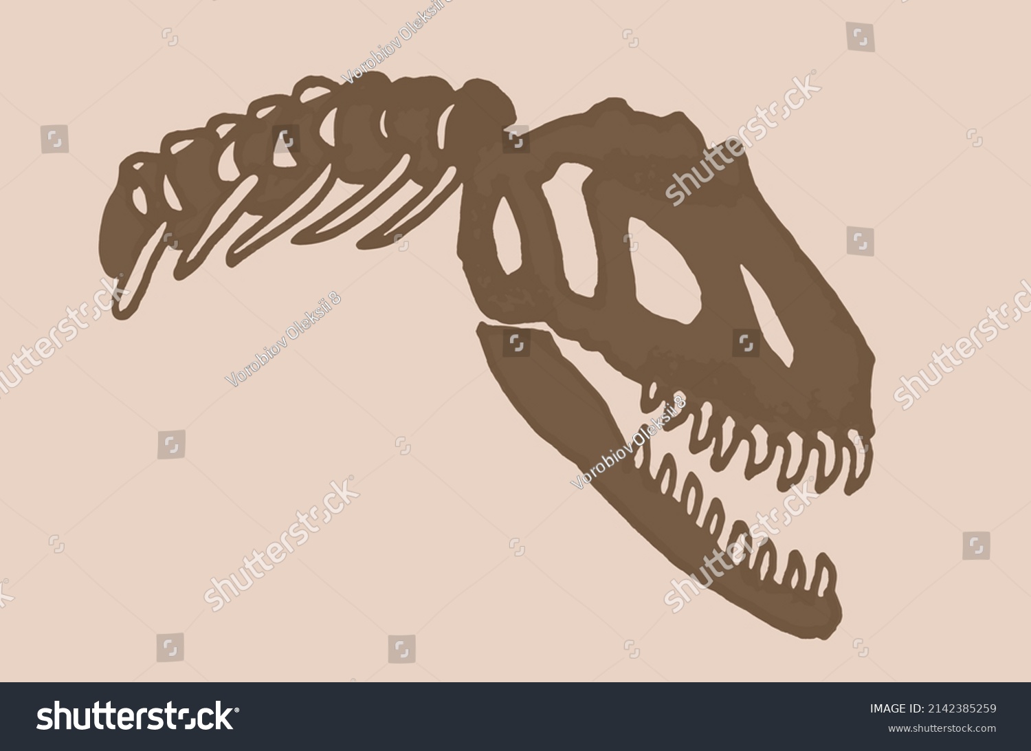 ティラノサウルス シルエット 骨 のイラスト素材 画像 ベクター画像 Shutterstock