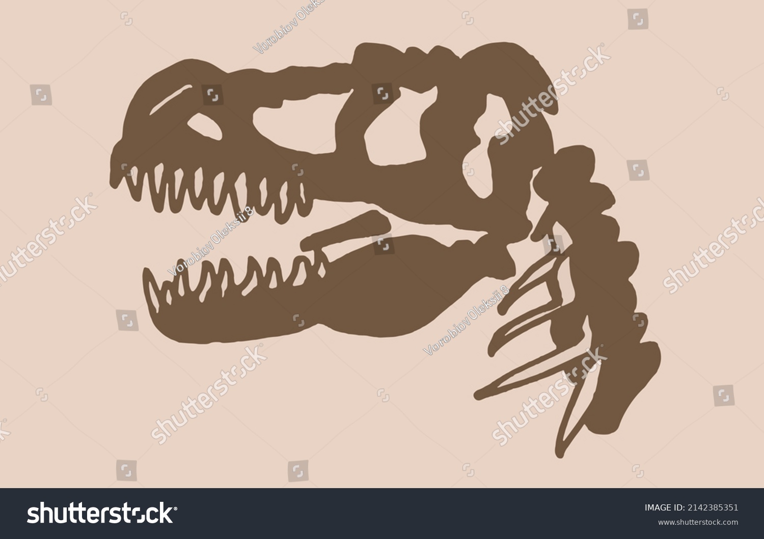 ティラノサウルス シルエット 骨 のイラスト素材 画像 ベクター画像 Shutterstock