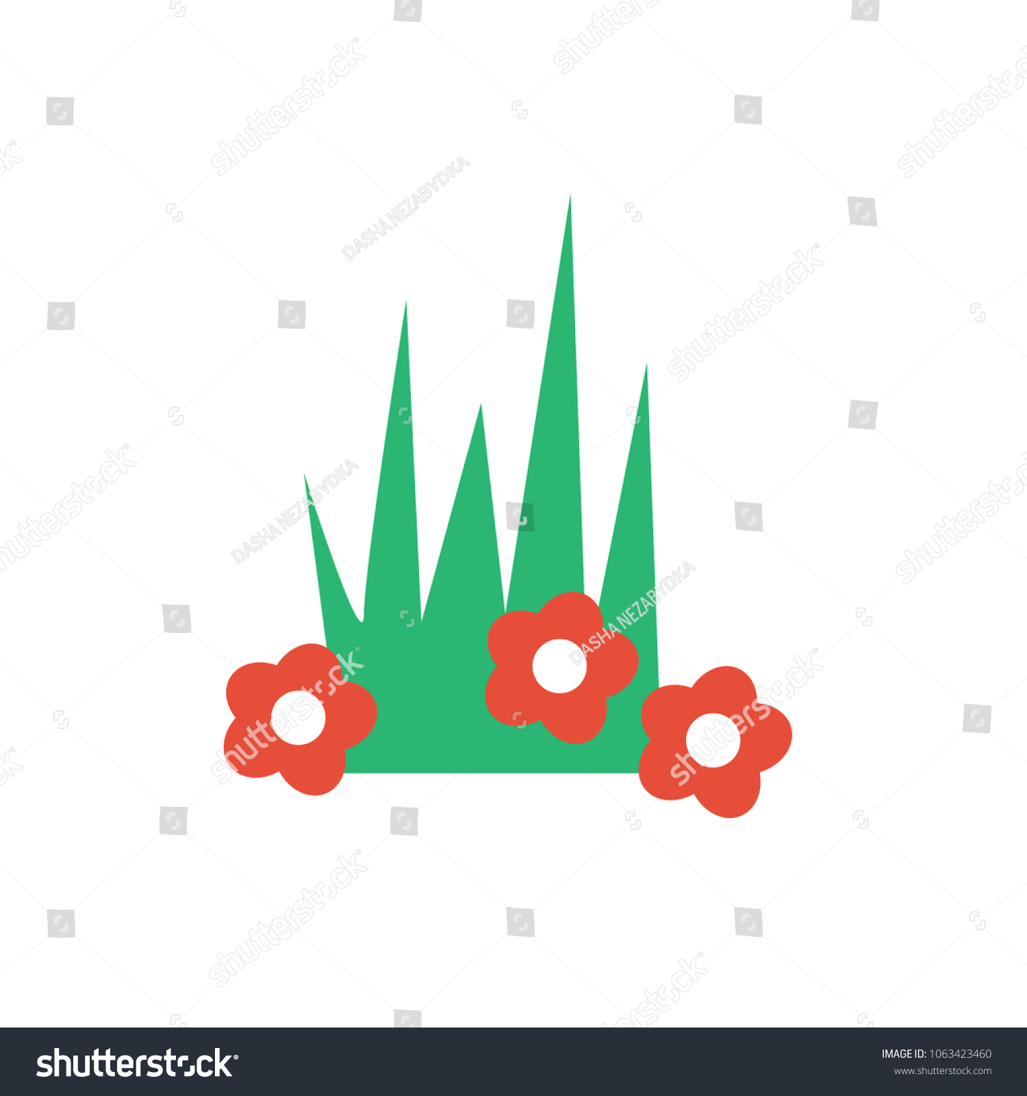 Grass Flowers Vector Stock Vector (Royalty Free) 1063423460 Shutterstock