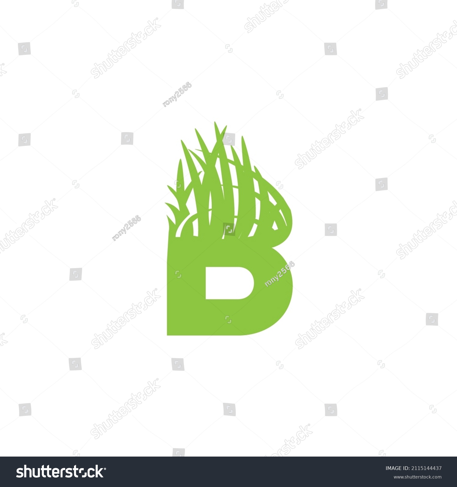 Grass Cutting Letter B Logo Stock Vector (Royalty Free) 2115144437 ...