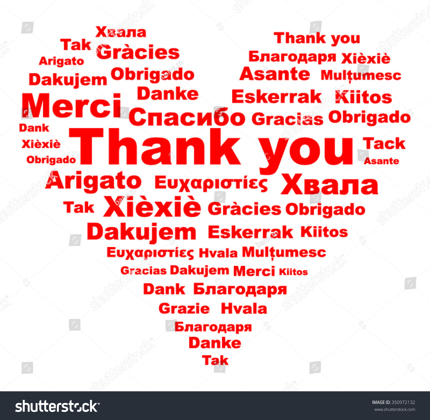 Gratitude Expression Thank You Written Different Stock Vector 350972132 ...