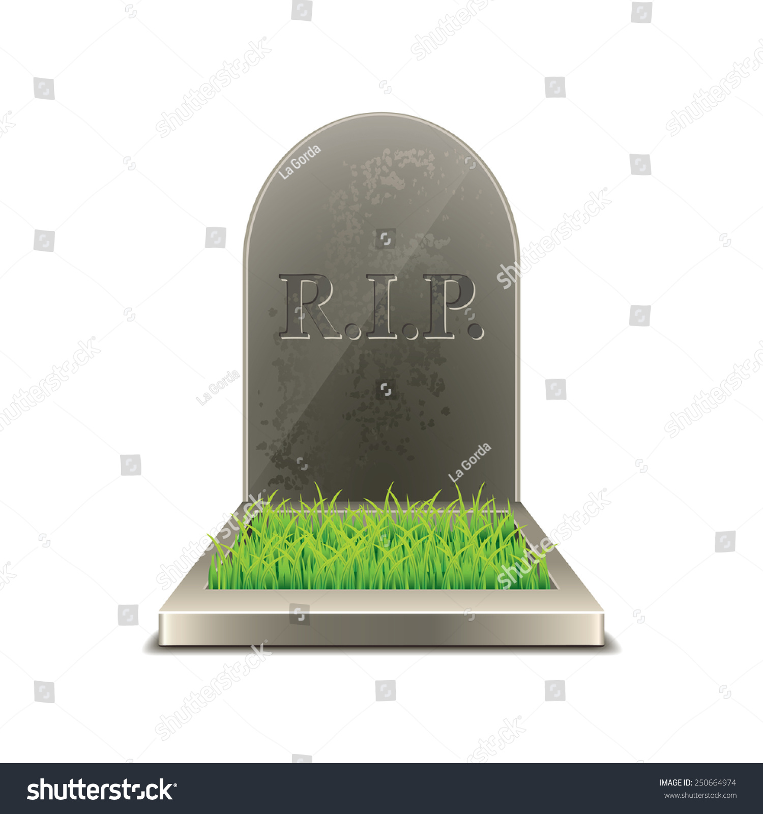 Grave Isolated On White Photorealistic Vector Stock Vector (Royalty