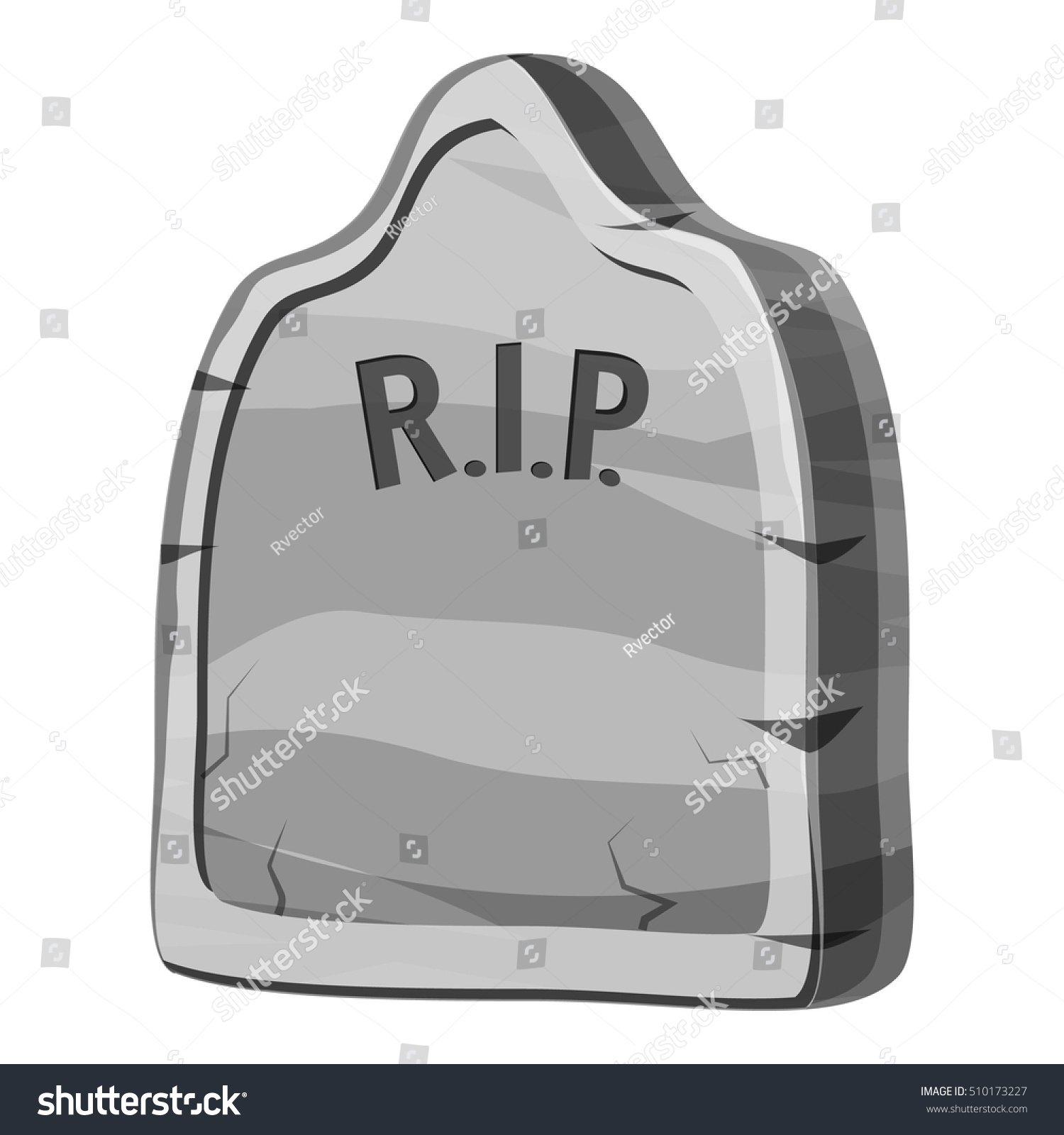 Gravestone Rip Text Icon Gray Monochrome Stock Vector 510173227 ...