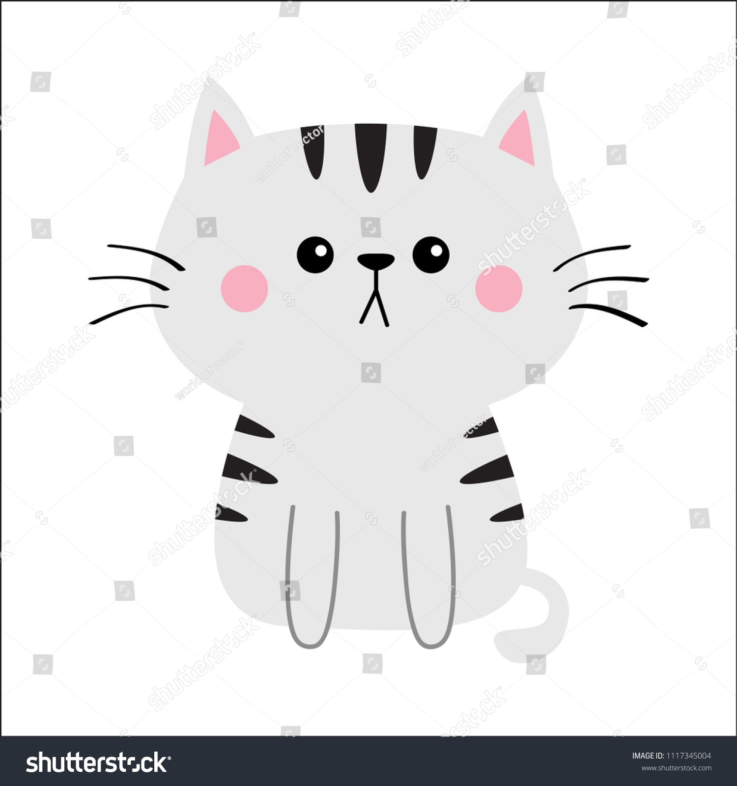 Gray Cat Sad Head Face Silhouette Stock Vector (Royalty Free) 1117345004