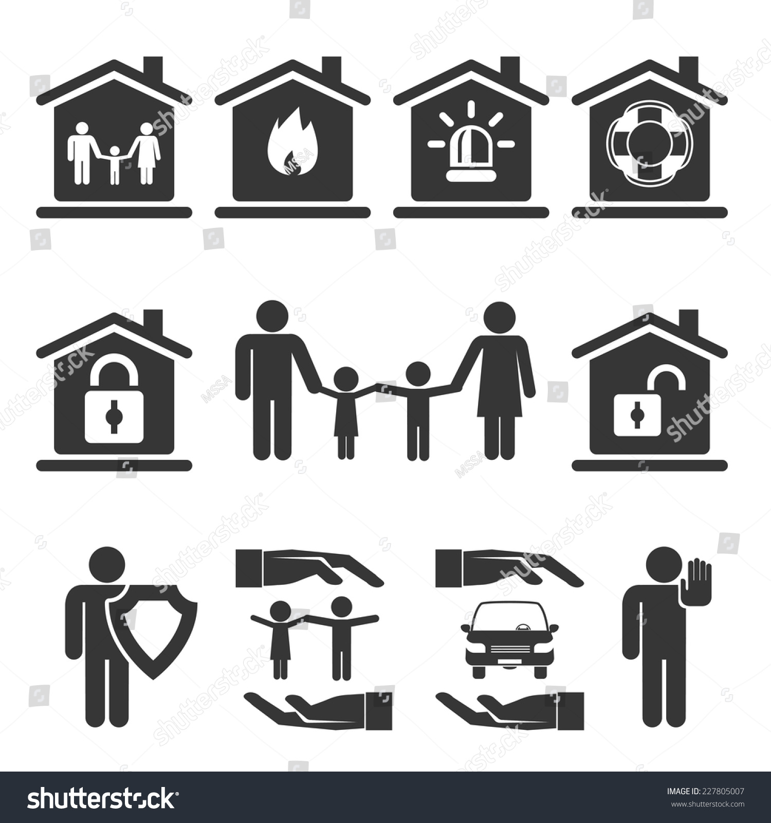 Download Gray Family Home Auto Insurance Icon Stock Vector (Royalty ...