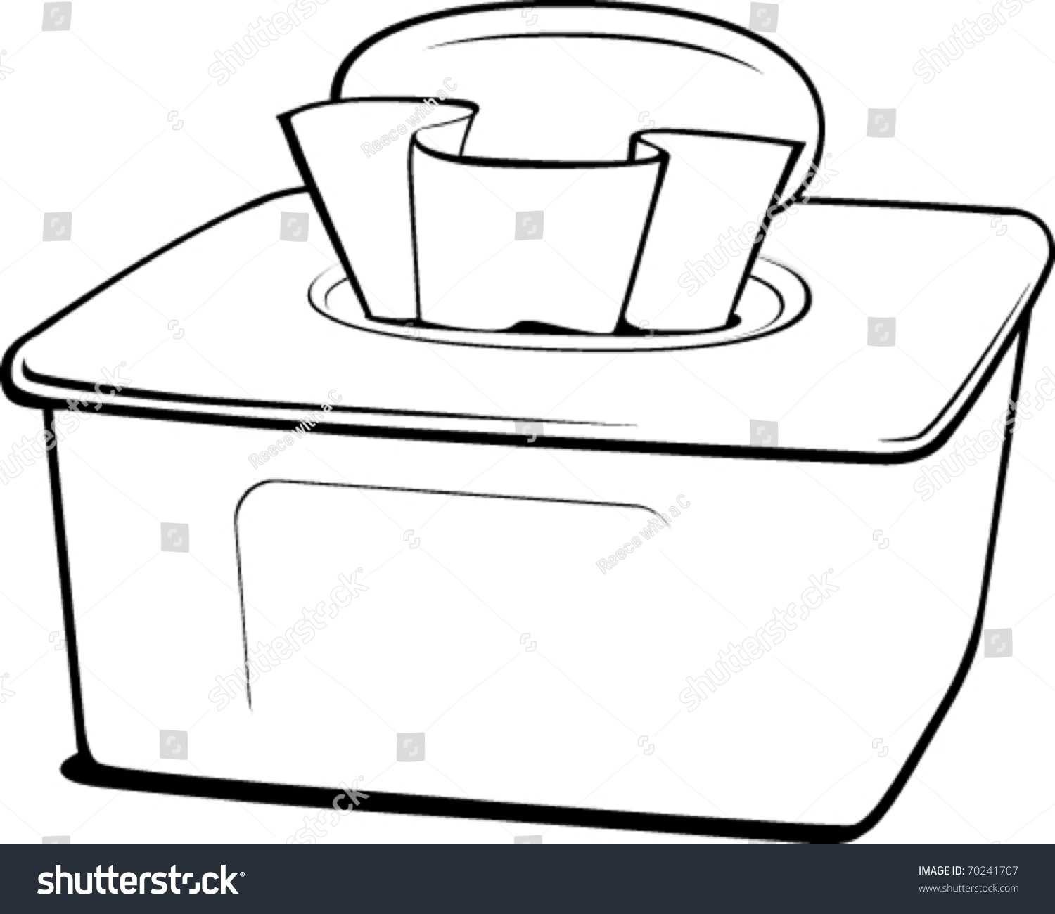 Gray Scale Illustration Of A Generic Box Of Wipes - 70241707 : Shutterstock